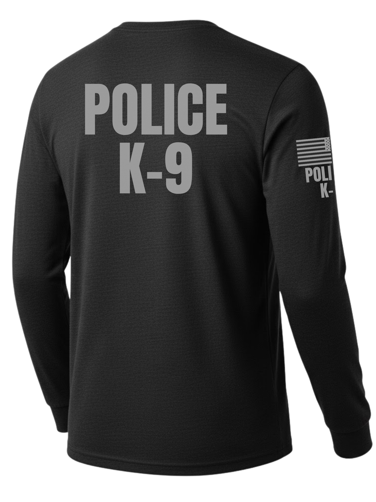 Black Police K-9 Men's Shirt - Long Sleeve (Gray)