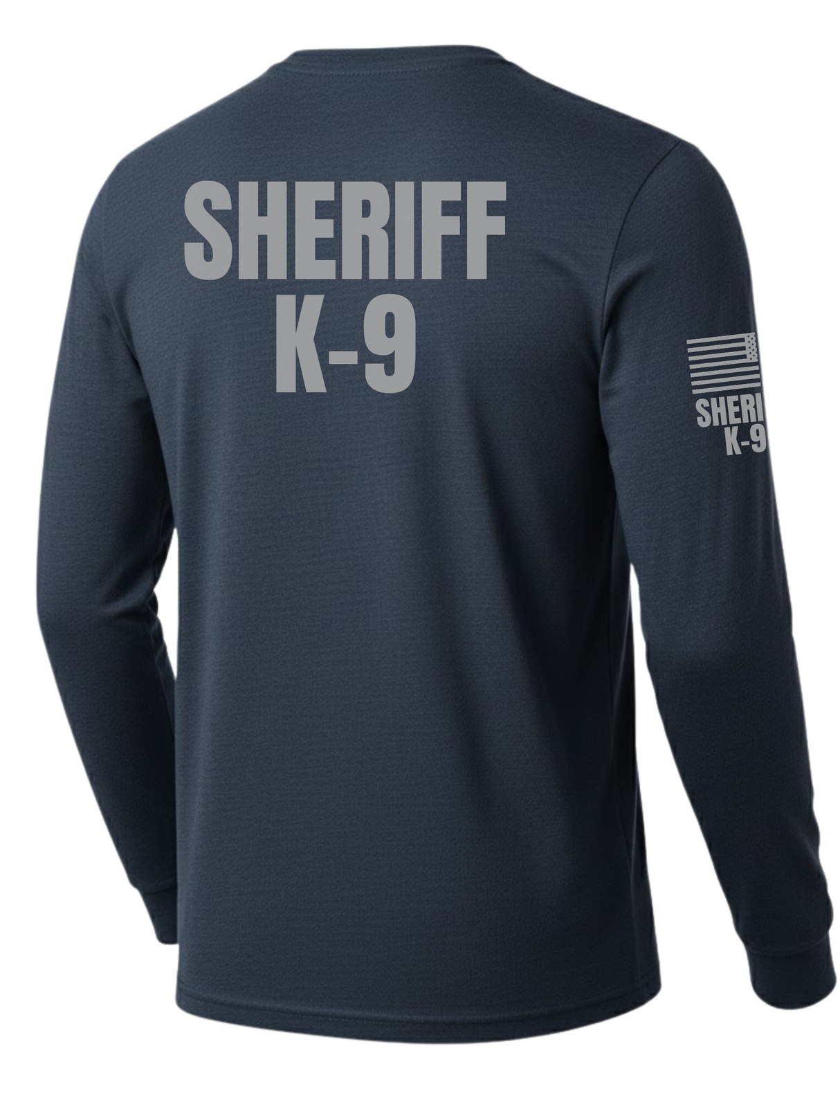Navy Blue Sheriff K-9 Men's Shirt - Long Sleeve (Gray)