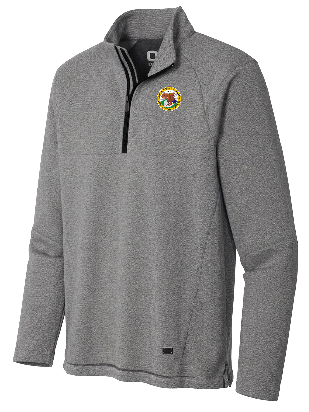 Bureau of Indian Affairs (BIA) Men's Transition Quarter Zip Light Gray government employee uniform shirt