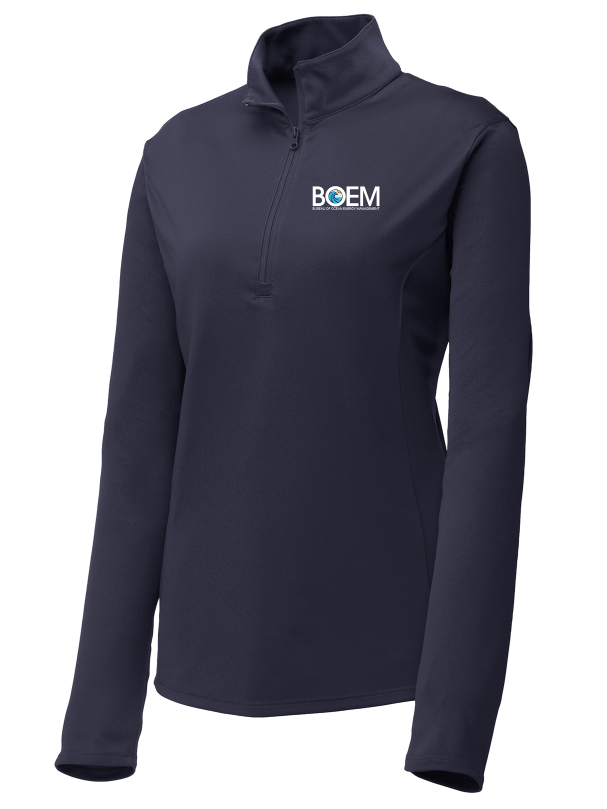 Bureau of Ocean Energy Management (BOEM) Women's Lightweight Dri Fit 1/4 Zip Navy Blue government employee uniform shirt