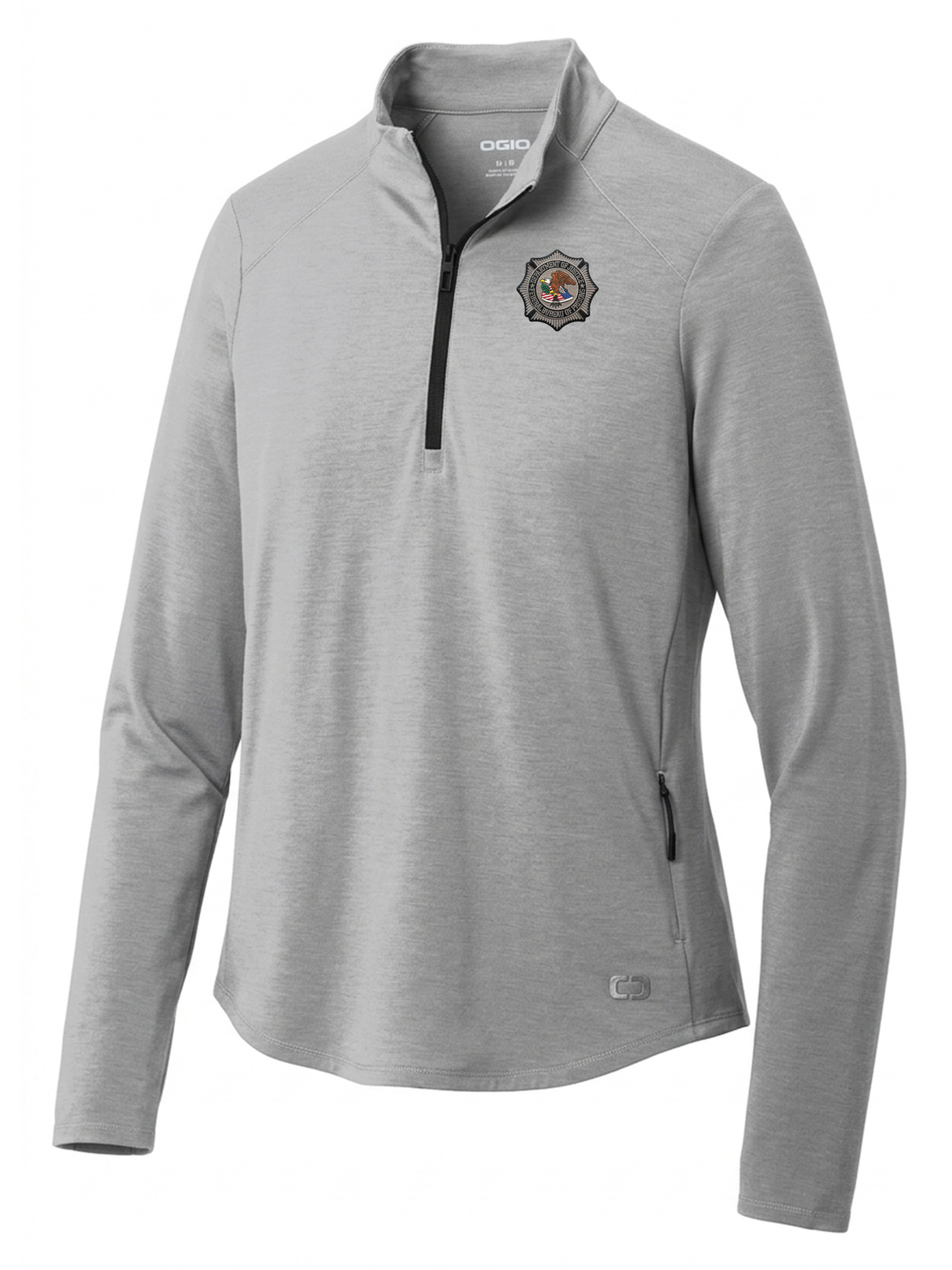 Federal Bureau of Prisons (BOP) Women's Motion 1/4 Zip Light Gray government employee uniform shirt