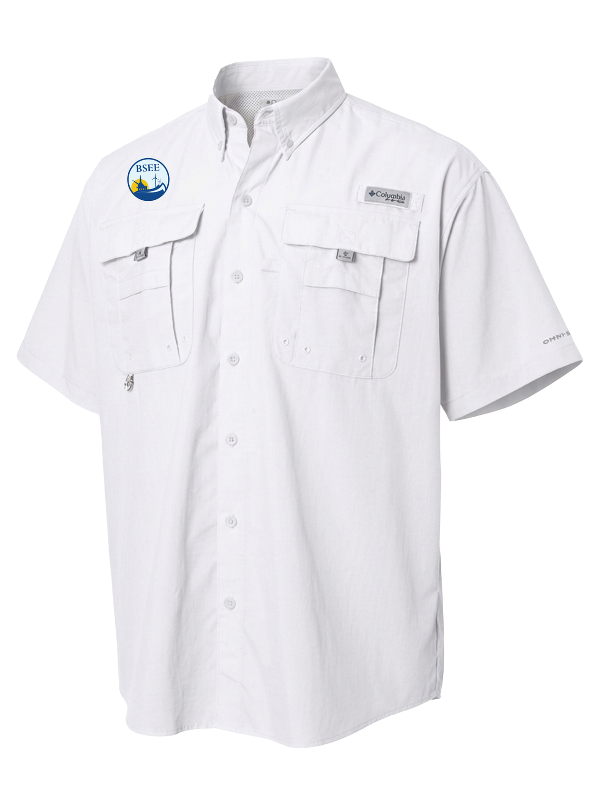 Bureau of Safety and Environmental Enforcement (BSEE) Men's Columbia Bahama™ II Button Up Short Sleeve White government employee uniform shirt