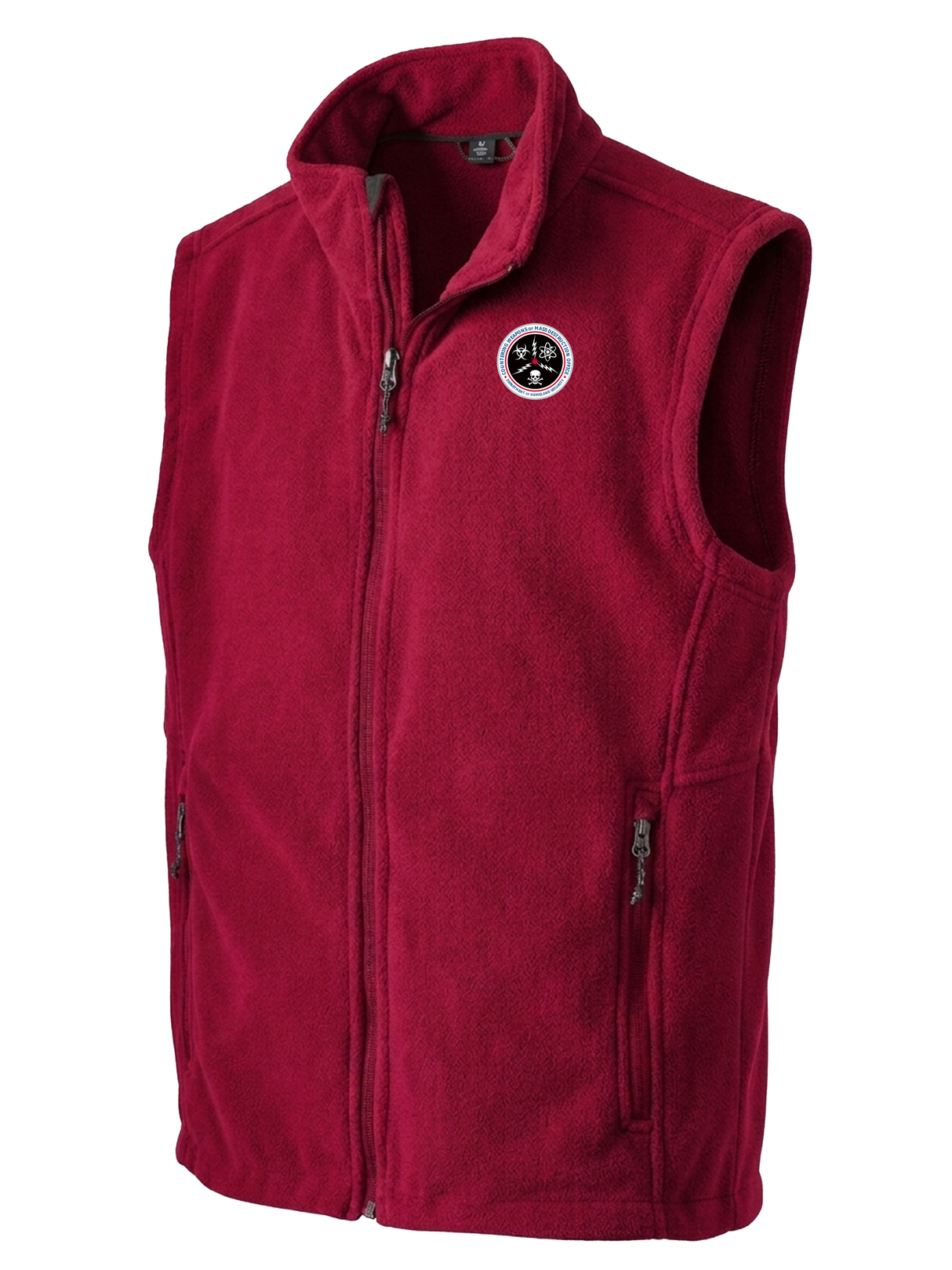 Countering Weapons of Mass Destruction Office (CWMD) Men's Fleece Vest Red government employee uniform shirt