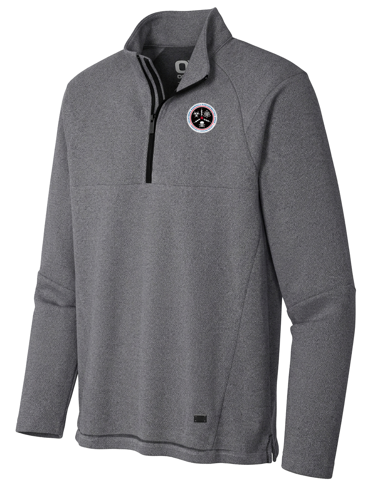 Countering Weapons of Mass Destruction Office (CWMD) Men's Transition Quarter Zip Slate Gray government employee uniform shirt