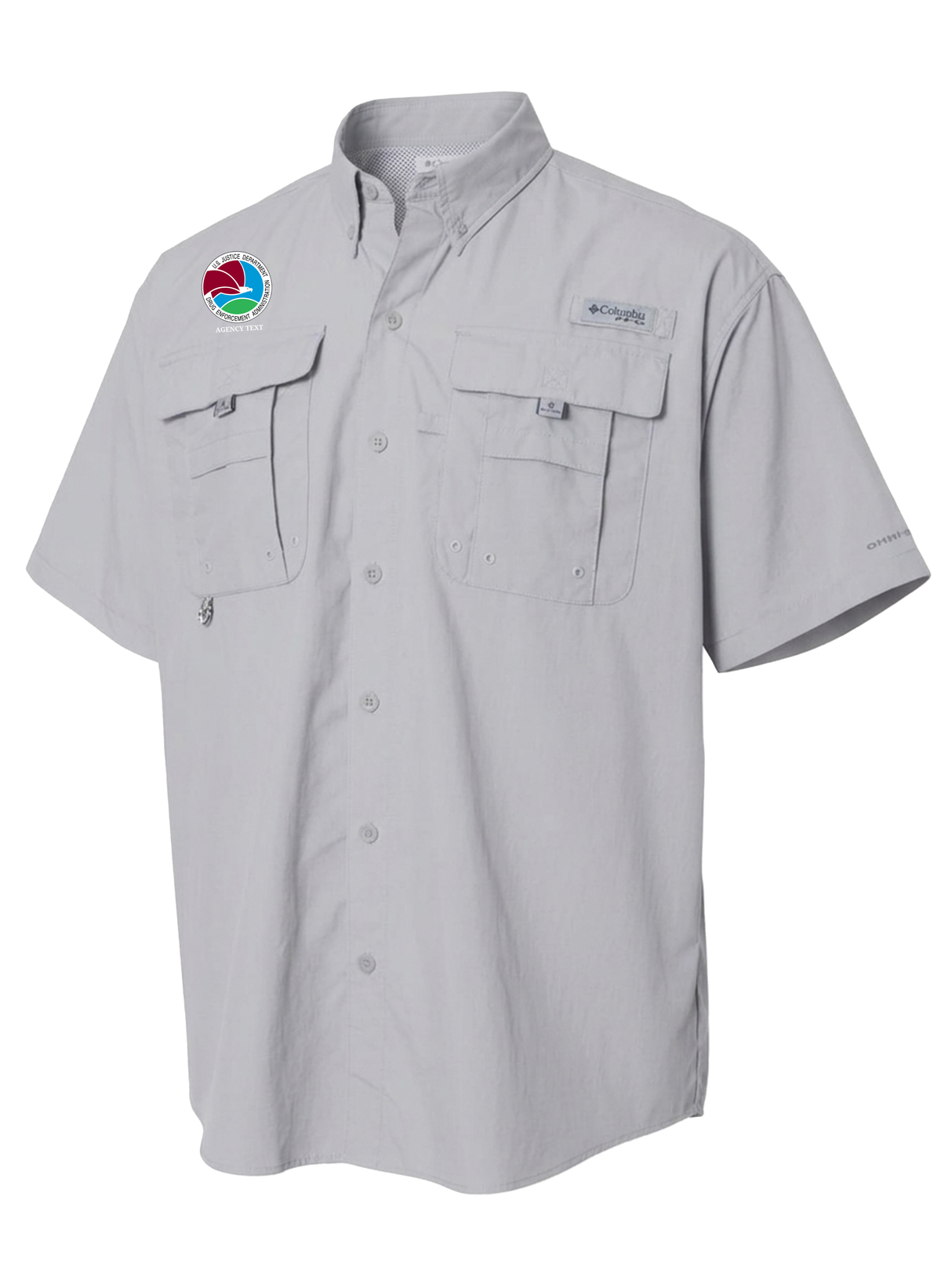 Drug Enforcement Administration (DEA) Men's Columbia Bahama™ II Button Up Short Sleeve Cool Grey government employee uniform shirt