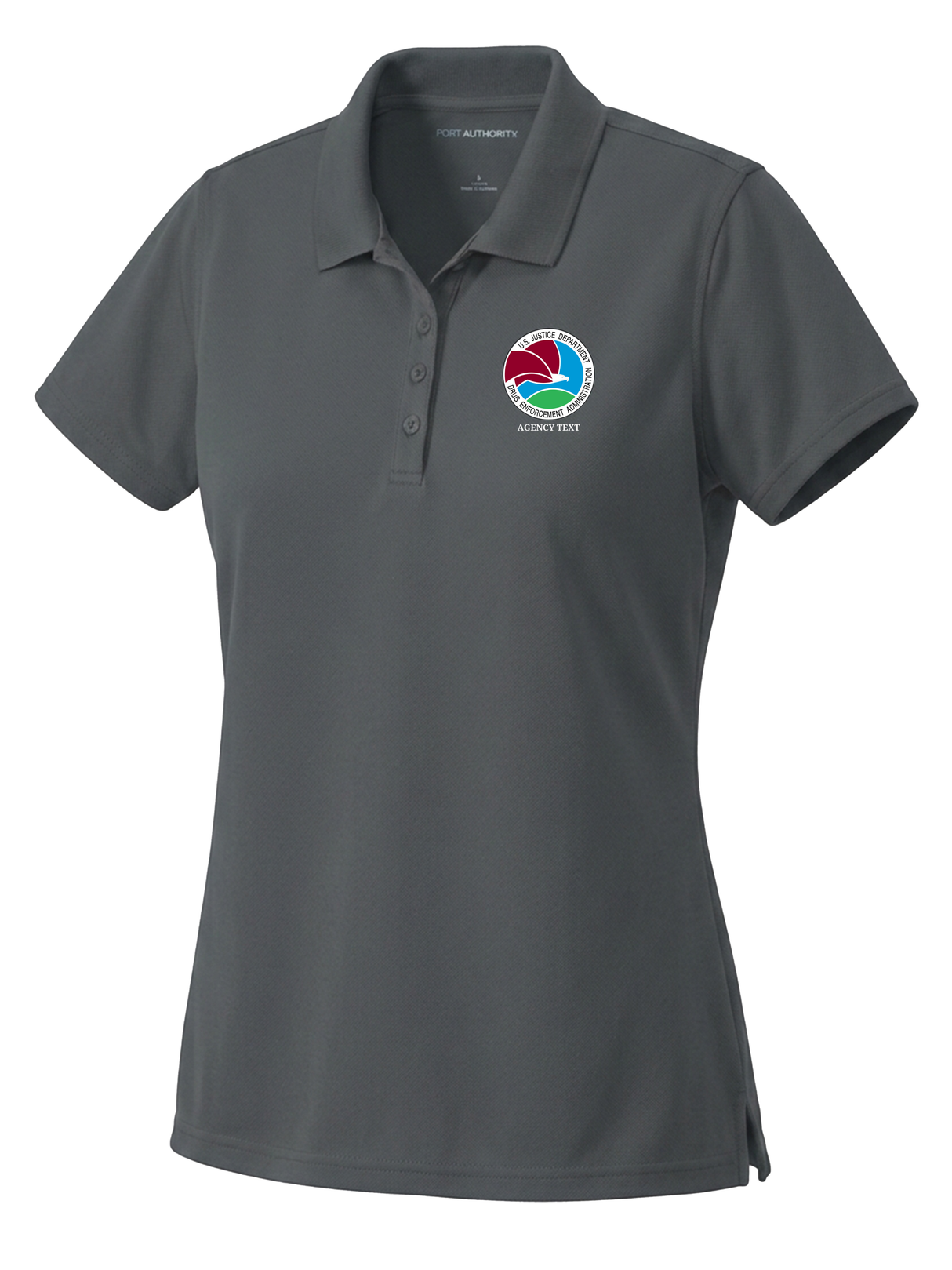 Drug Enforcement Administration (DEA) Women's Dri Fit Polo Slate Gray government employee uniform shirt