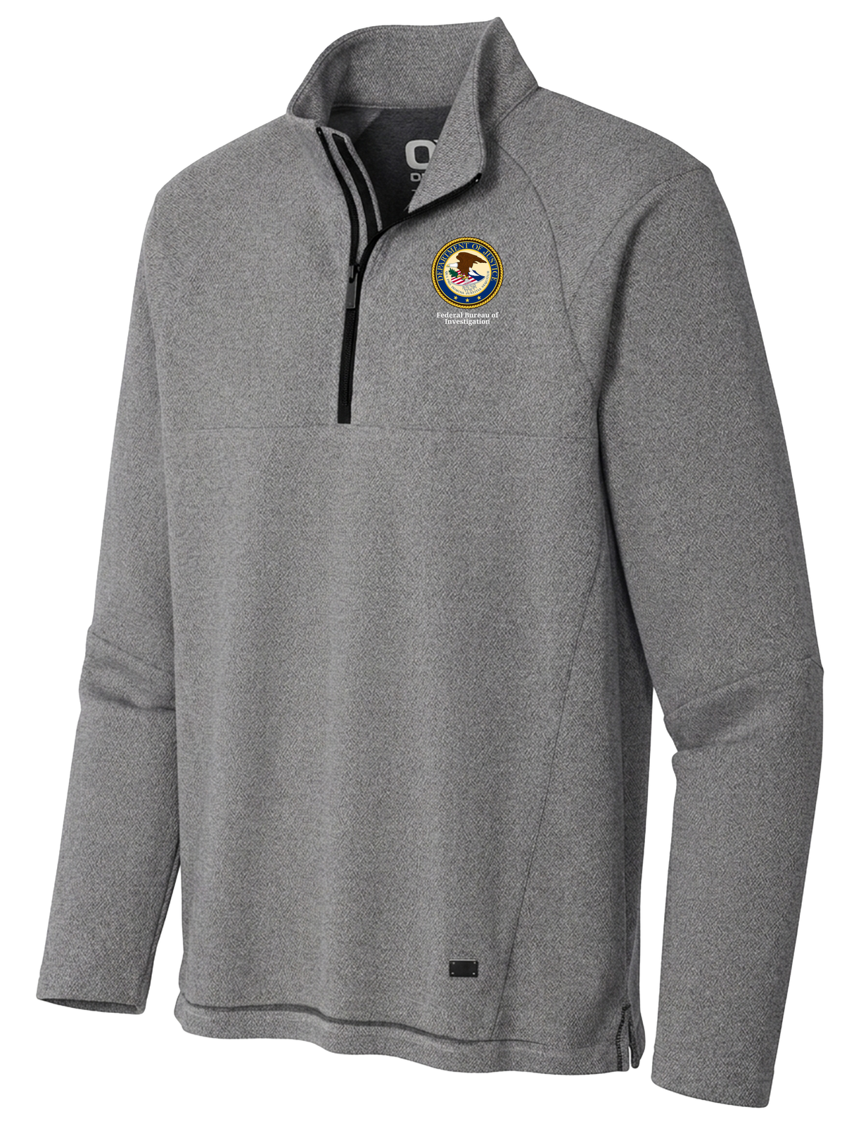 Federal Bureau of Investigation (FBI) Men's Transition Quarter Zip Light Gray government employee uniform shirt