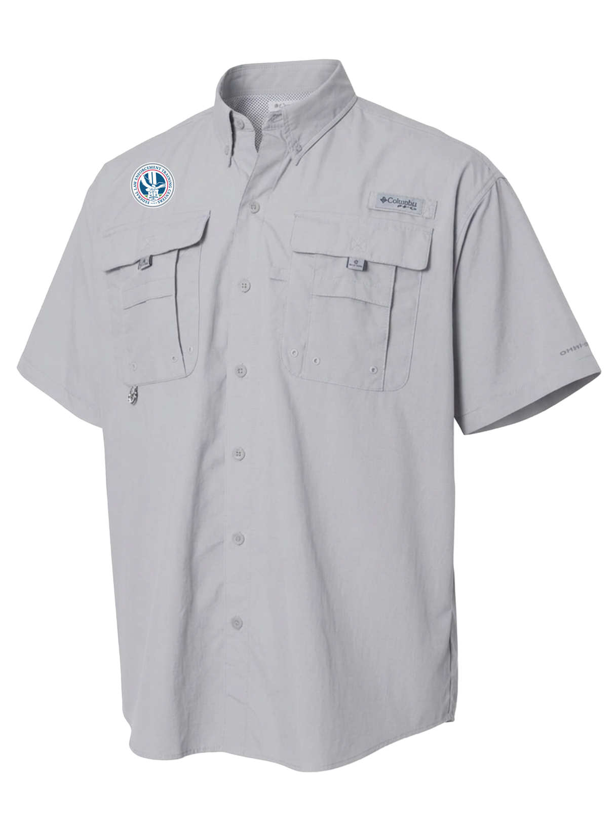 Federal Law Enforcement Training Centers (FLETC) Men's Columbia Bahama™ II Button Up Short Sleeve Cool Grey government employee uniform shirt