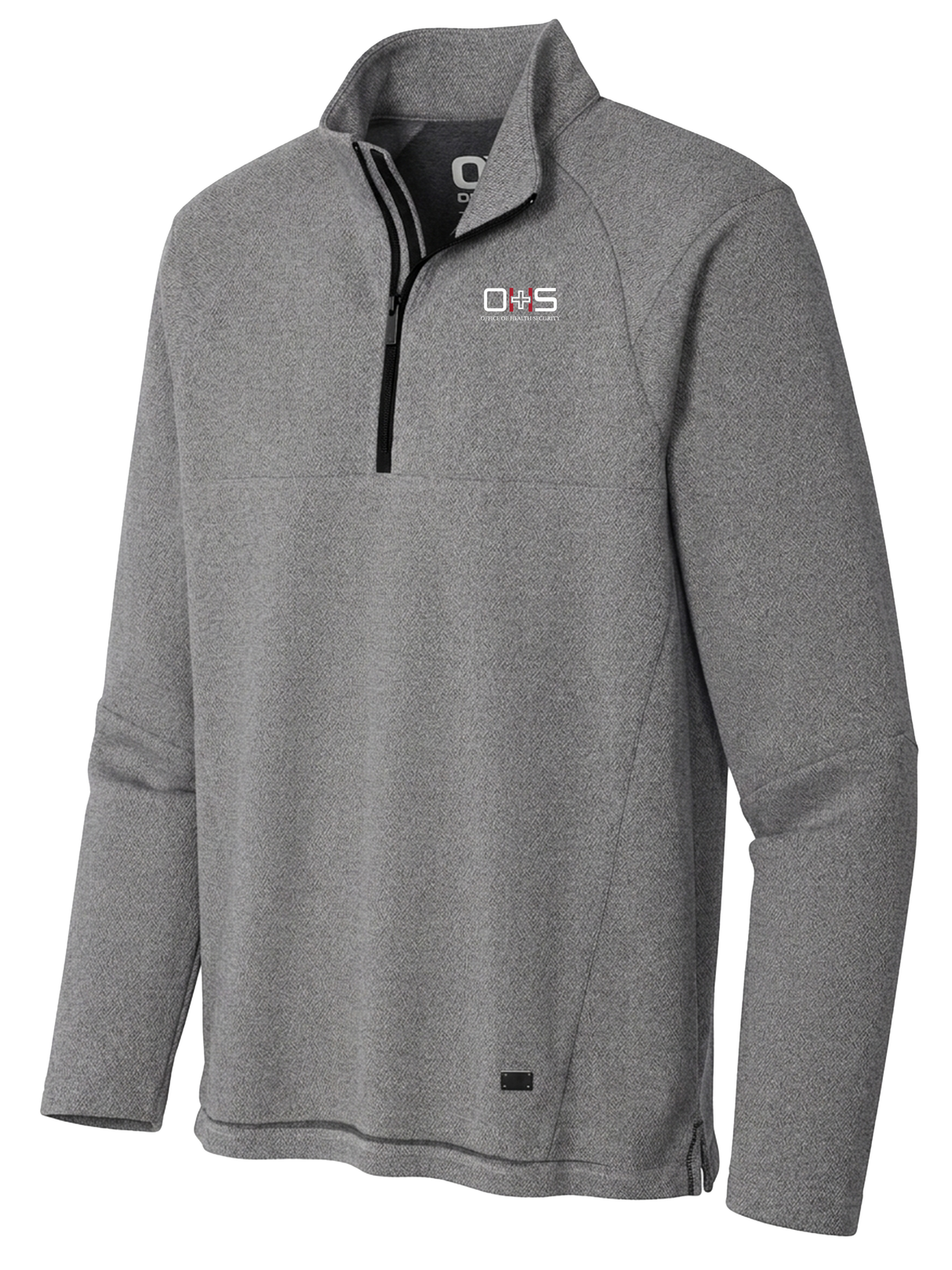 Office of Health Security (OHS) Men's Transition Quarter Zip Light Gray government employee uniform shirt