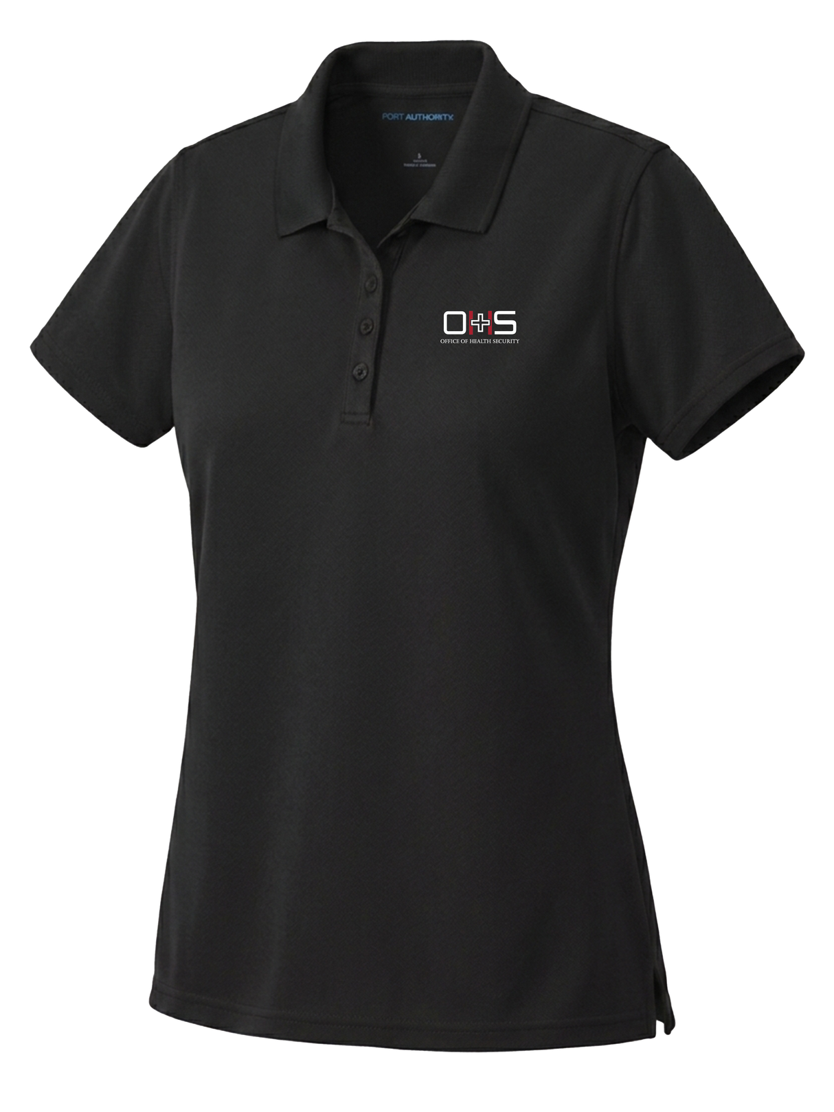 Office of Health Security (OHS) Women's Dri Fit Polo Black government employee uniform shirt