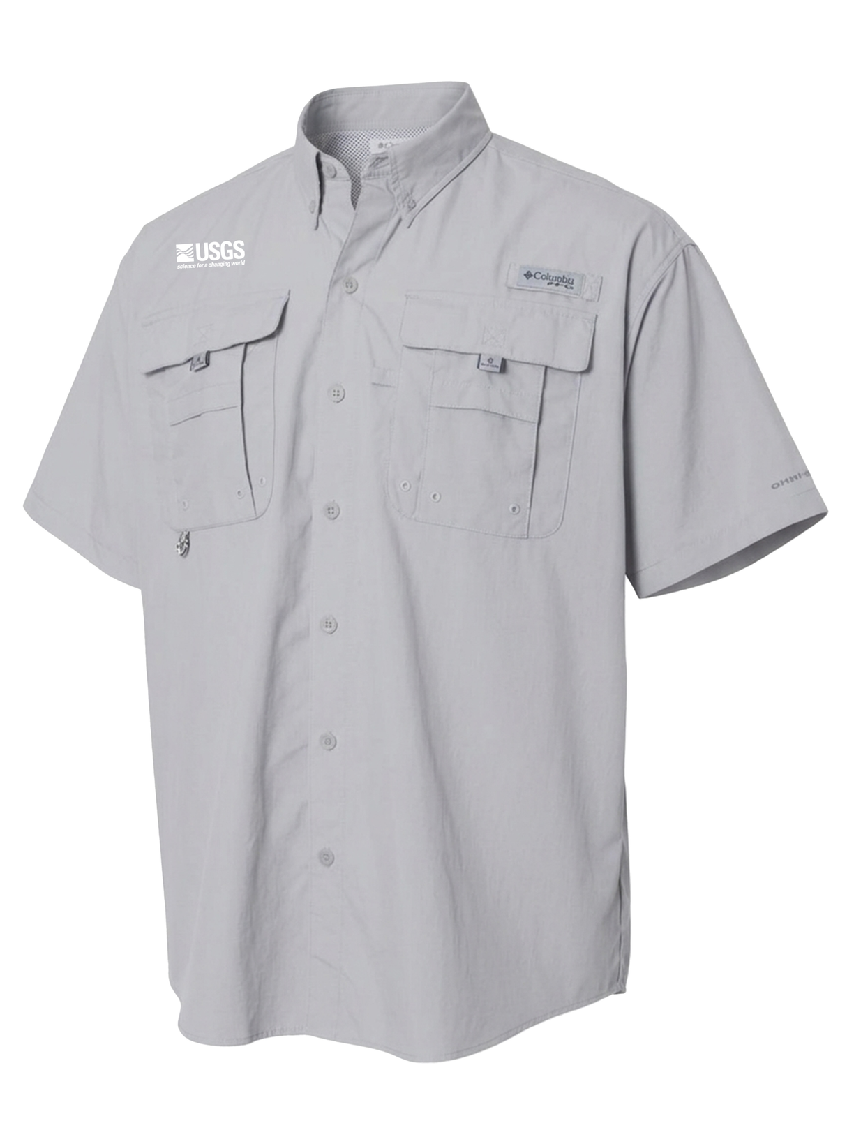 U.S. Geological Survey (USGS) Men's Columbia Bahama™ II Button Up Short Sleeve Cool Grey government employee uniform shirt