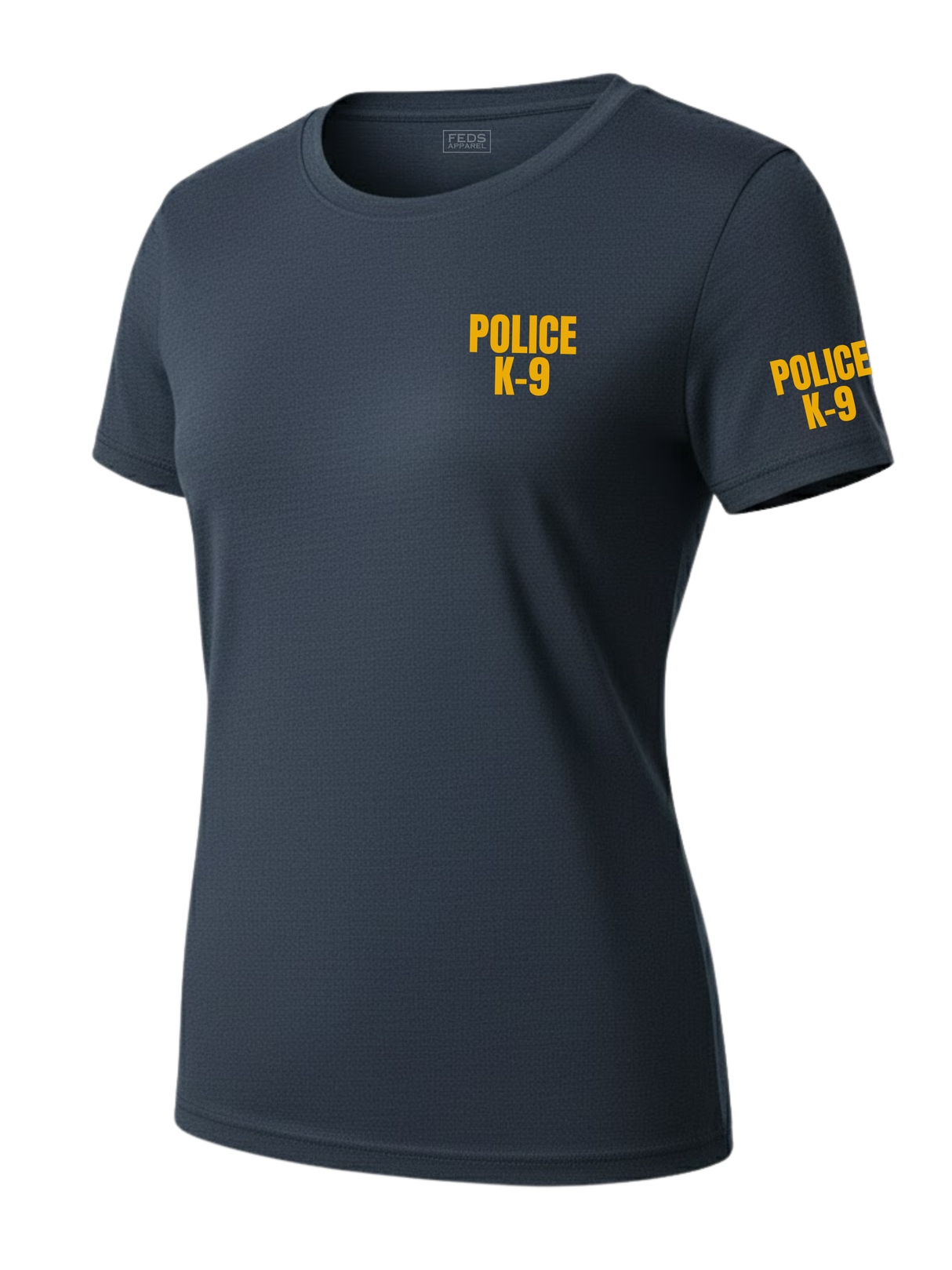 Navy Blue Police K-9 Women's Shirt - Short Sleeve (Golden Yellow)