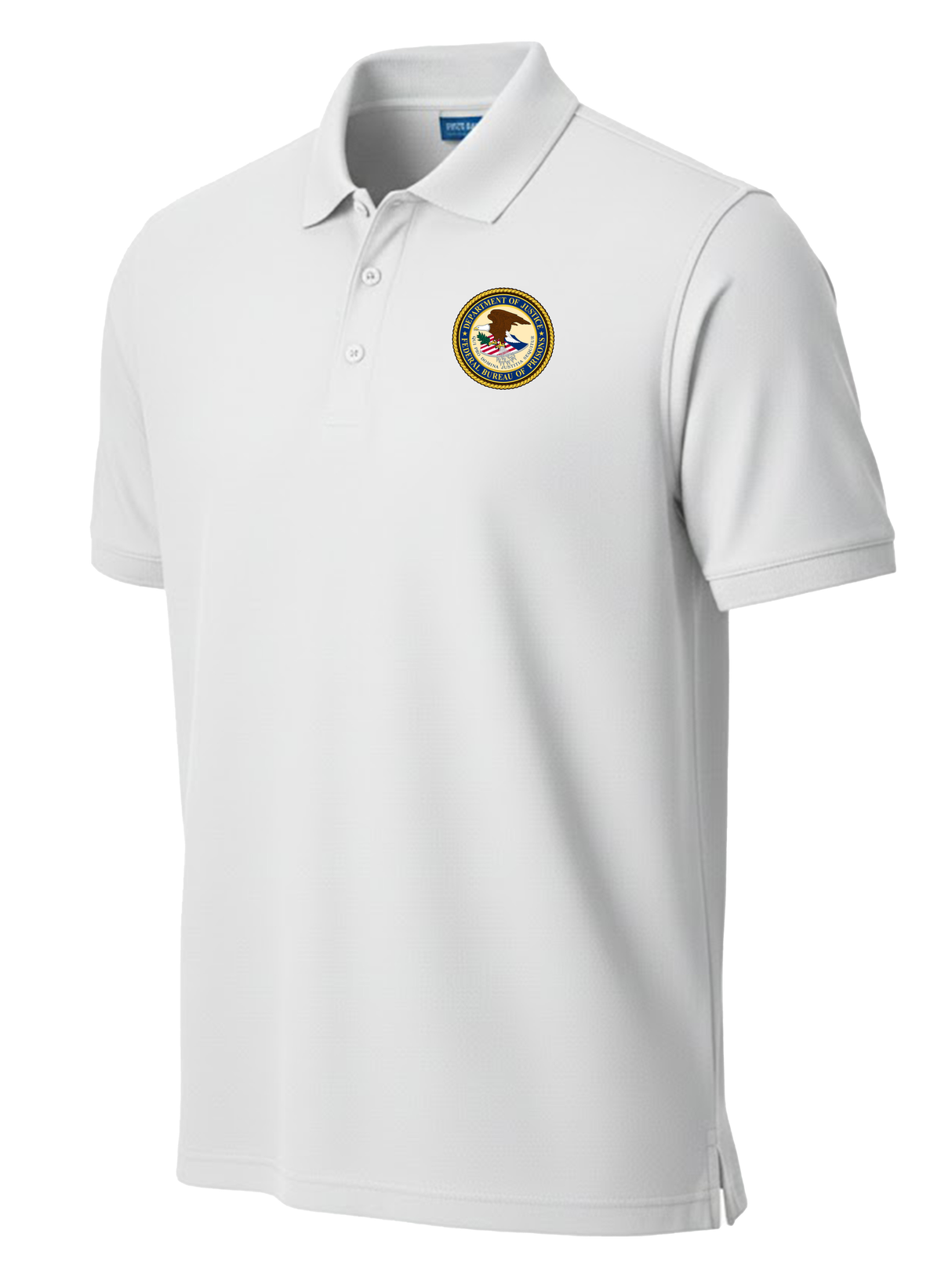 Federal Bureau of Prisons (BOP) Men's Polo White government employee uniform shirt