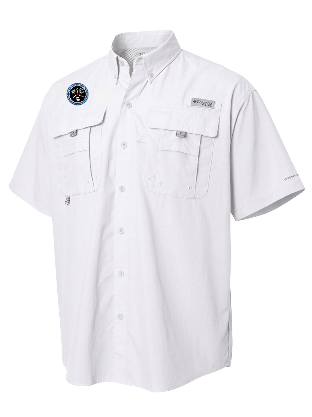 Countering Weapons of Mass Destruction Office (CWMD) Men's Columbia Bahama™ II Button Up Short Sleeve White government employee uniform shirt