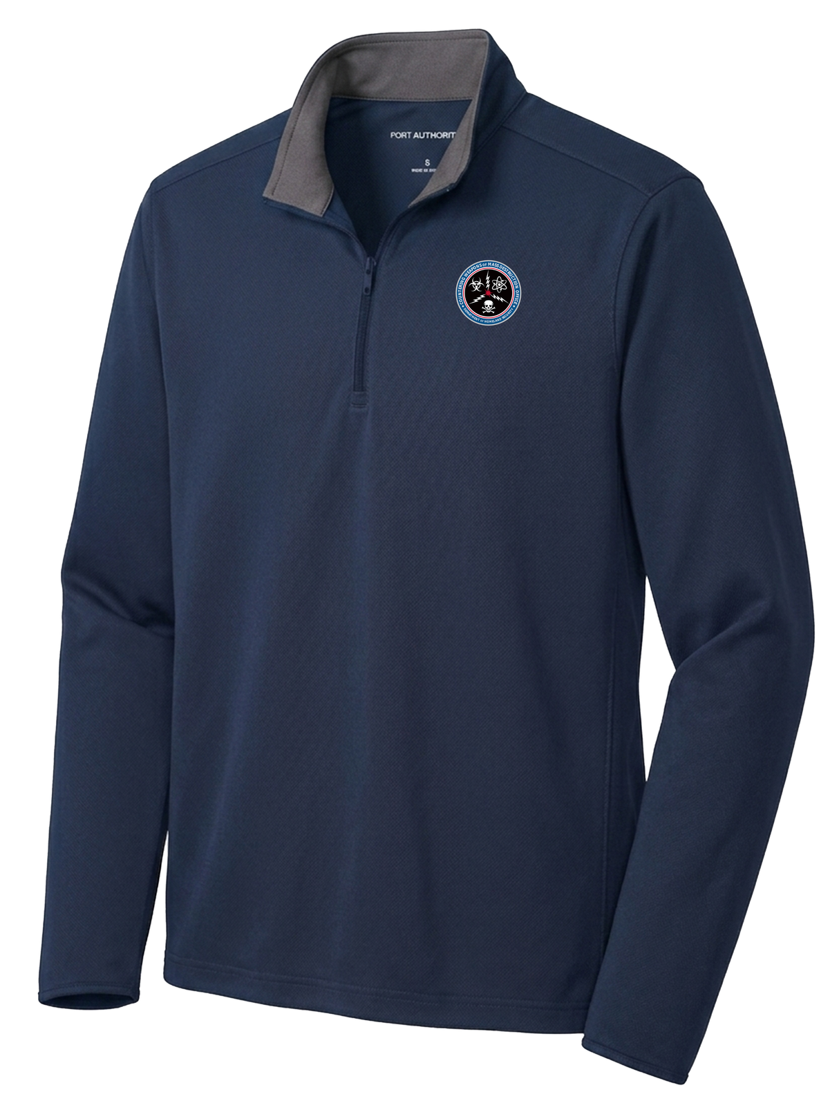 Countering Weapons of Mass Destruction Office (CWMD) Men's Dri Fit 1/4 Zip Navy Blue government employee uniform shirt
