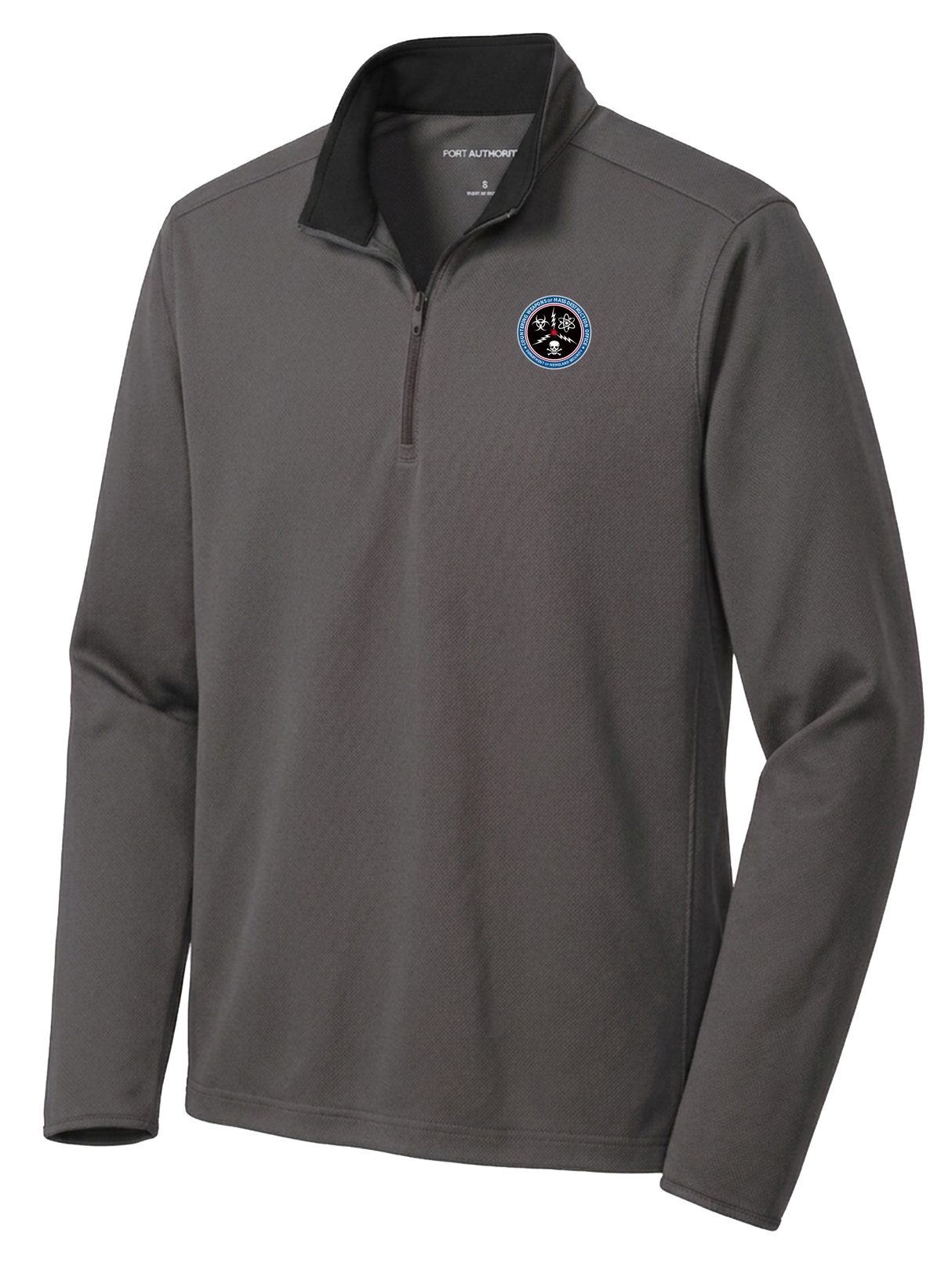 Countering Weapons of Mass Destruction Office (CWMD) Men's Dri Fit 1/4 Zip Slate Gray government employee uniform shirt