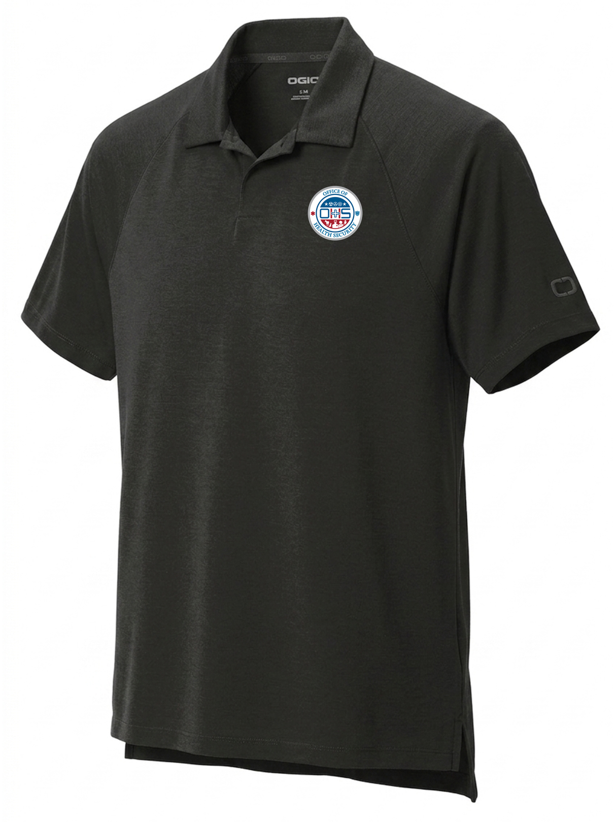 Office of Health Security (OHS) Men's Polo Black government employee uniform shirt