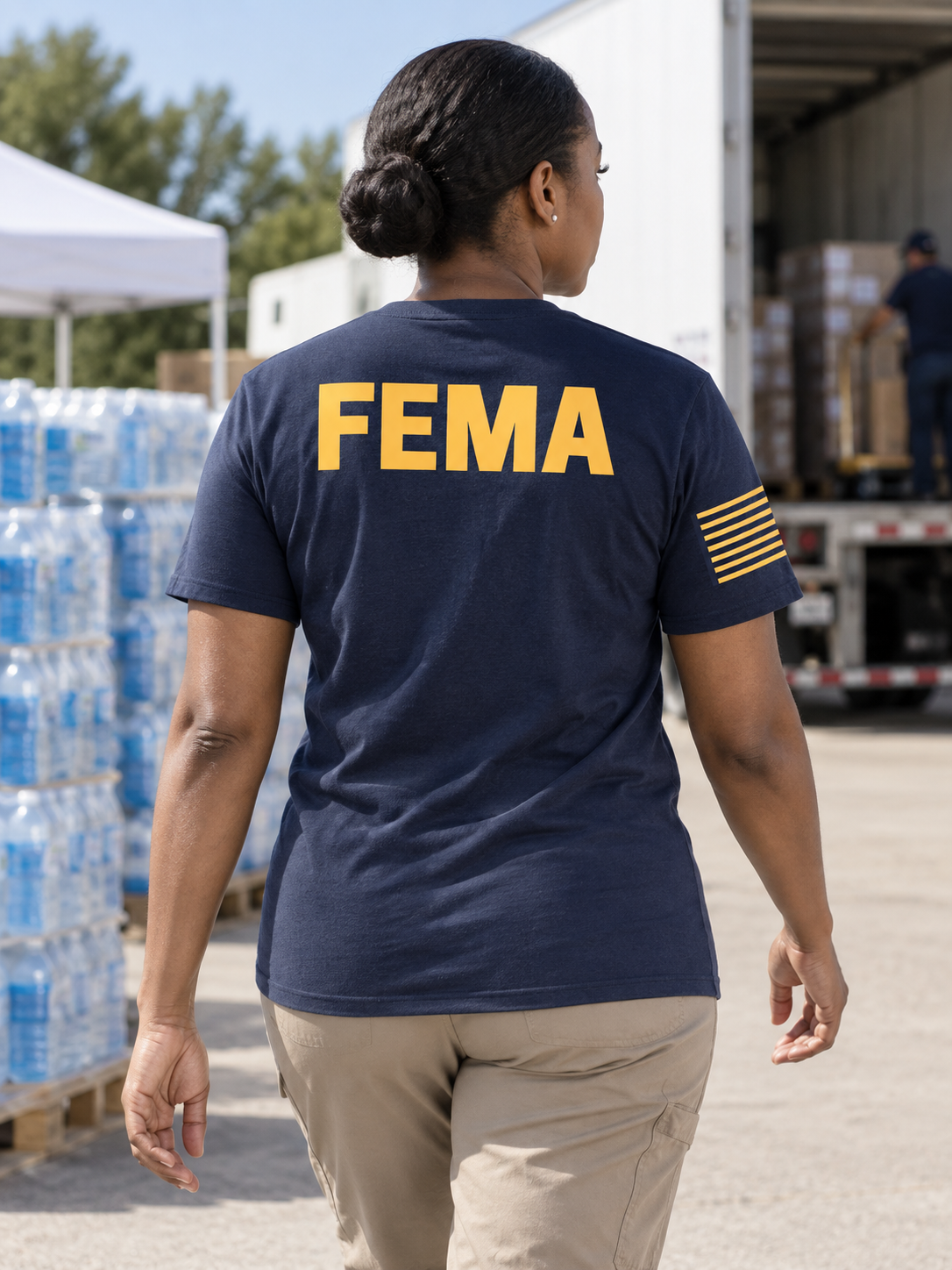 FEMA Agency Identifier T Shirt - Short Sleeve — Navy Blue lifestyle view