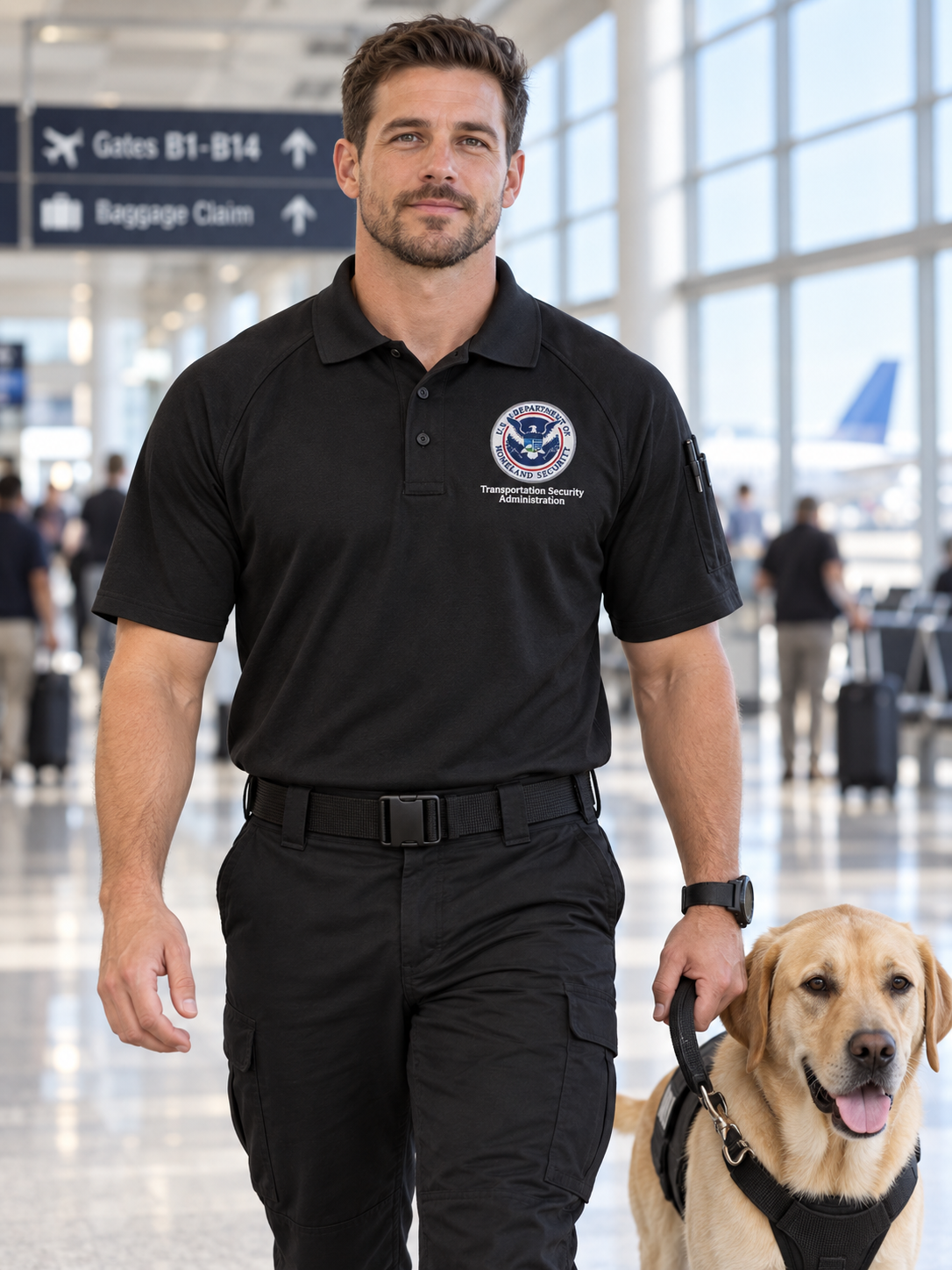 TACTICAL TSA K9 Polo Shirt- Men's Short Sleeve — Black lifestyle view