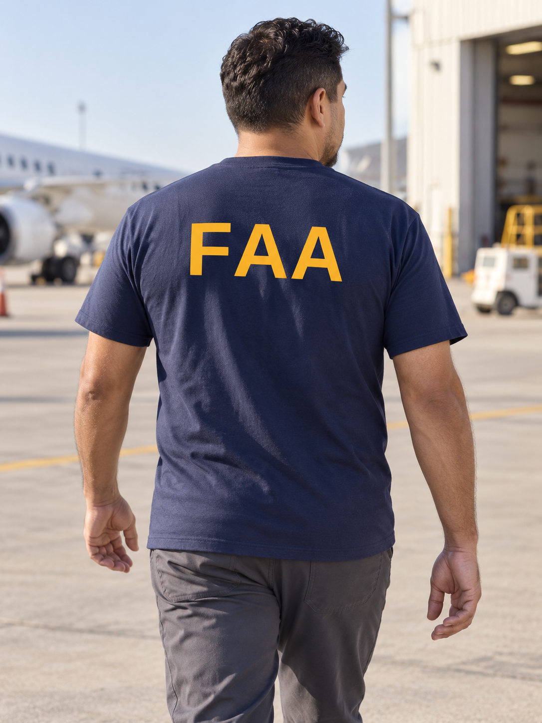 FAA Agency Identifier T Shirt - Short Sleeve — Navy Blue lifestyle view