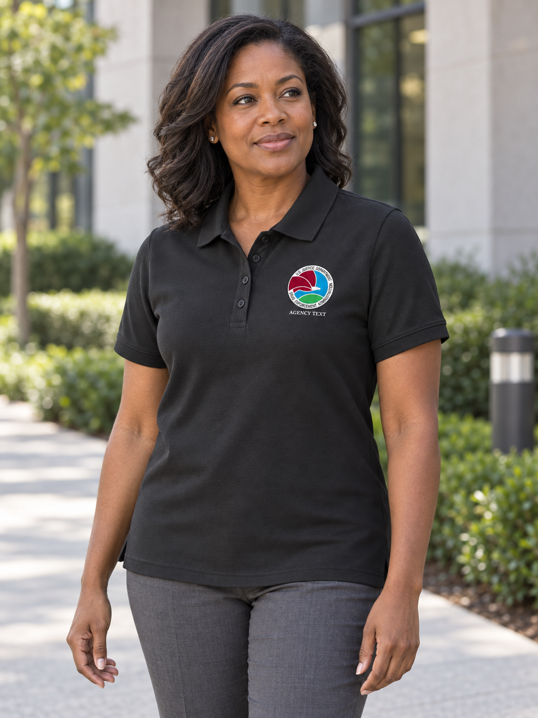 DEA Polo Shirt - Women's Short Sleeve — Black lifestyle view