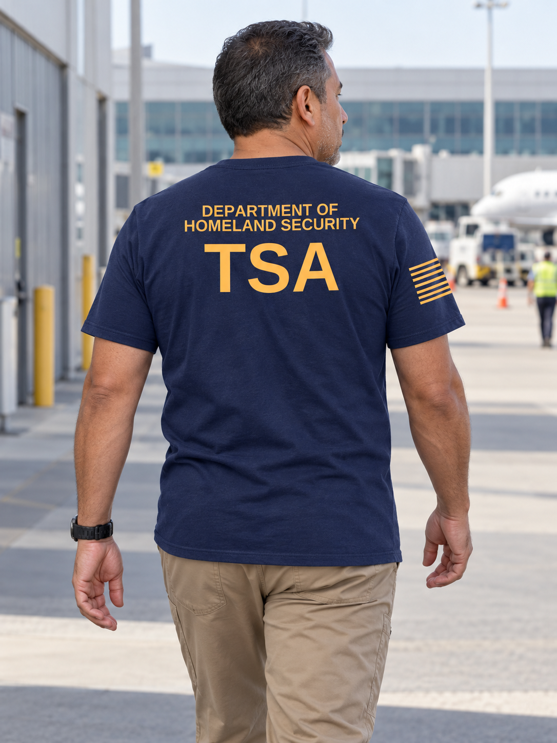 DHS TSA Agency Identifier T Shirt - Short Sleeve — Navy Blue lifestyle view