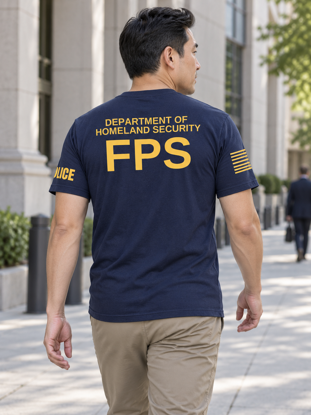 DHS FPS Agency Identifier T Shirt - Short Sleeve — Navy Blue lifestyle view