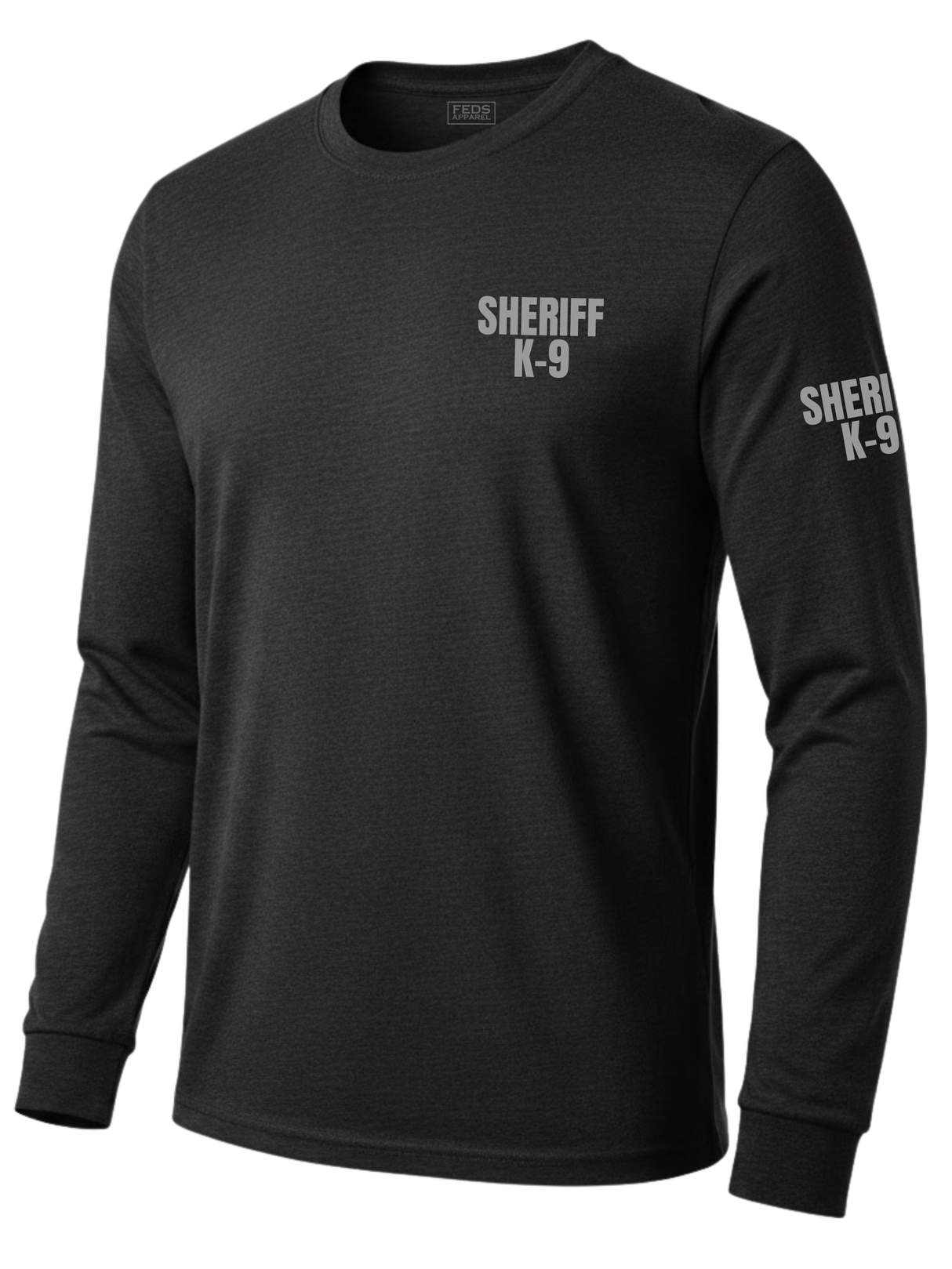 Black Sheriff K-9 Men's Shirt - Long Sleeve (Gray)