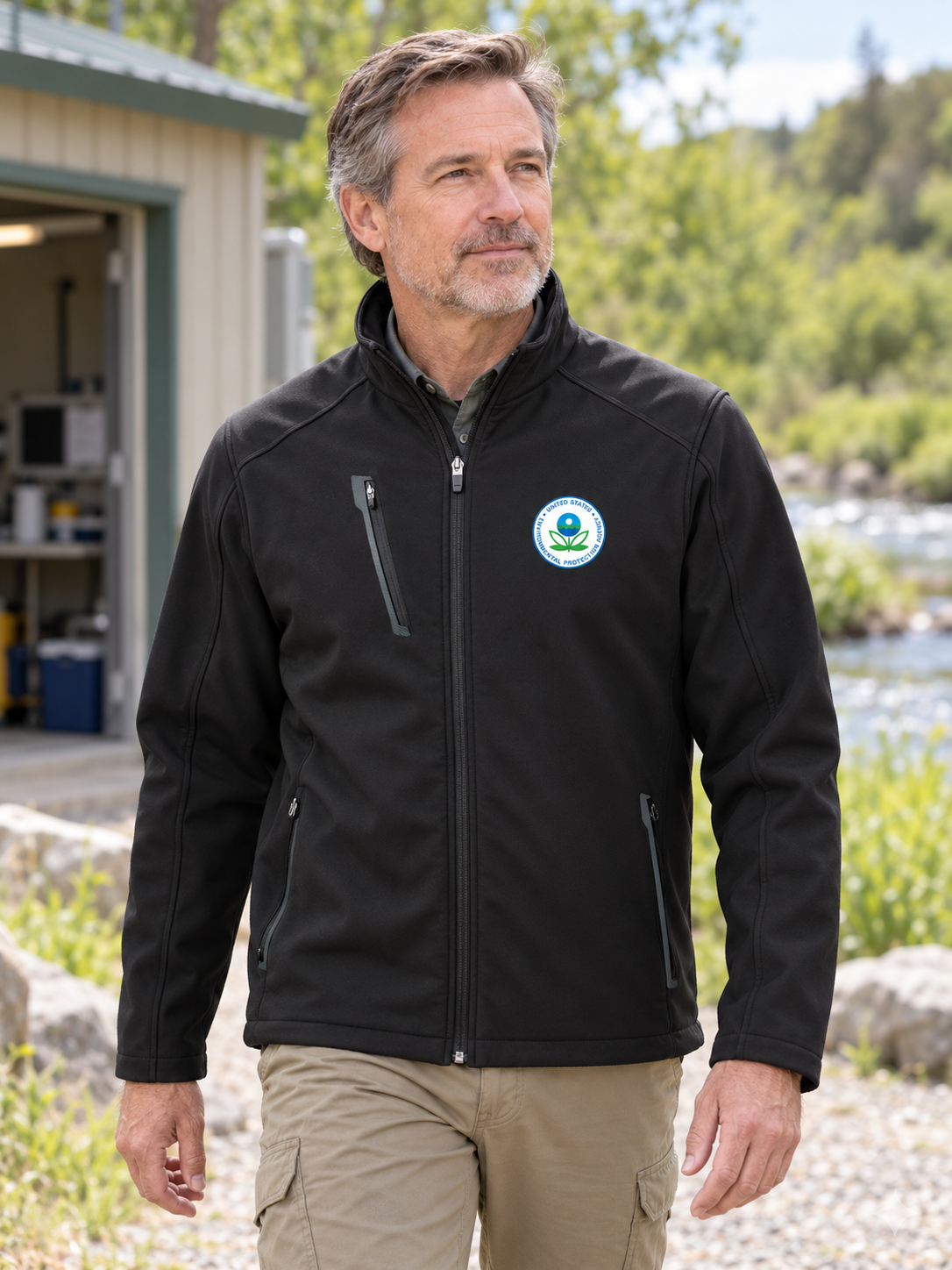 EPA Men's Tactical Soft Shell — Black lifestyle view