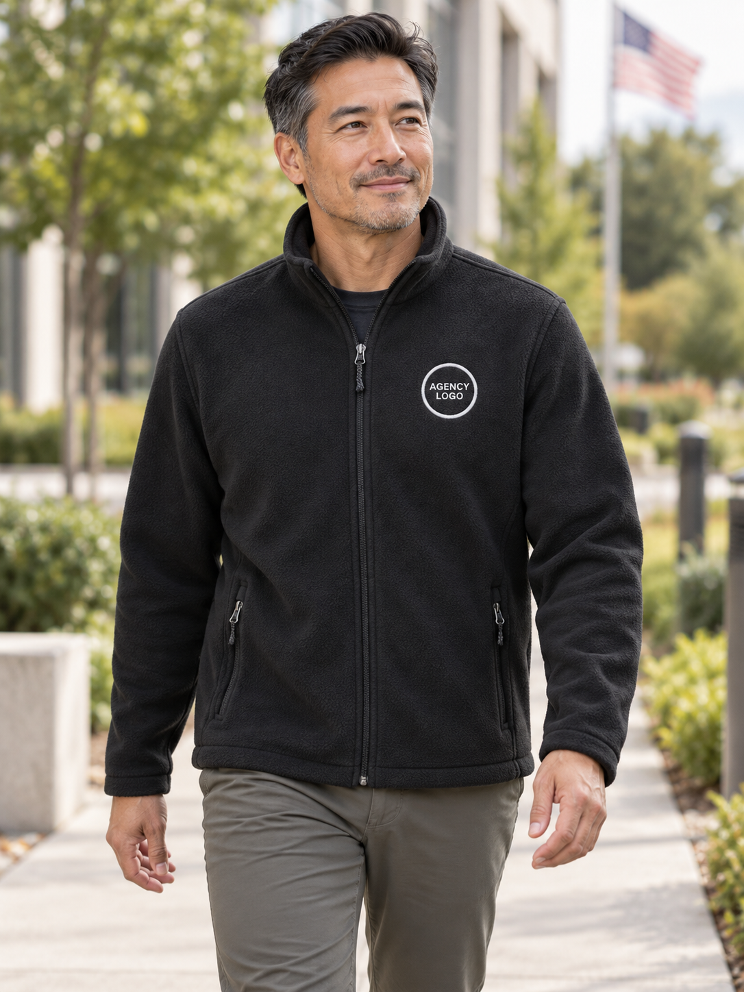 MIDWEIGHT Men's Microfleece — Black lifestyle view
