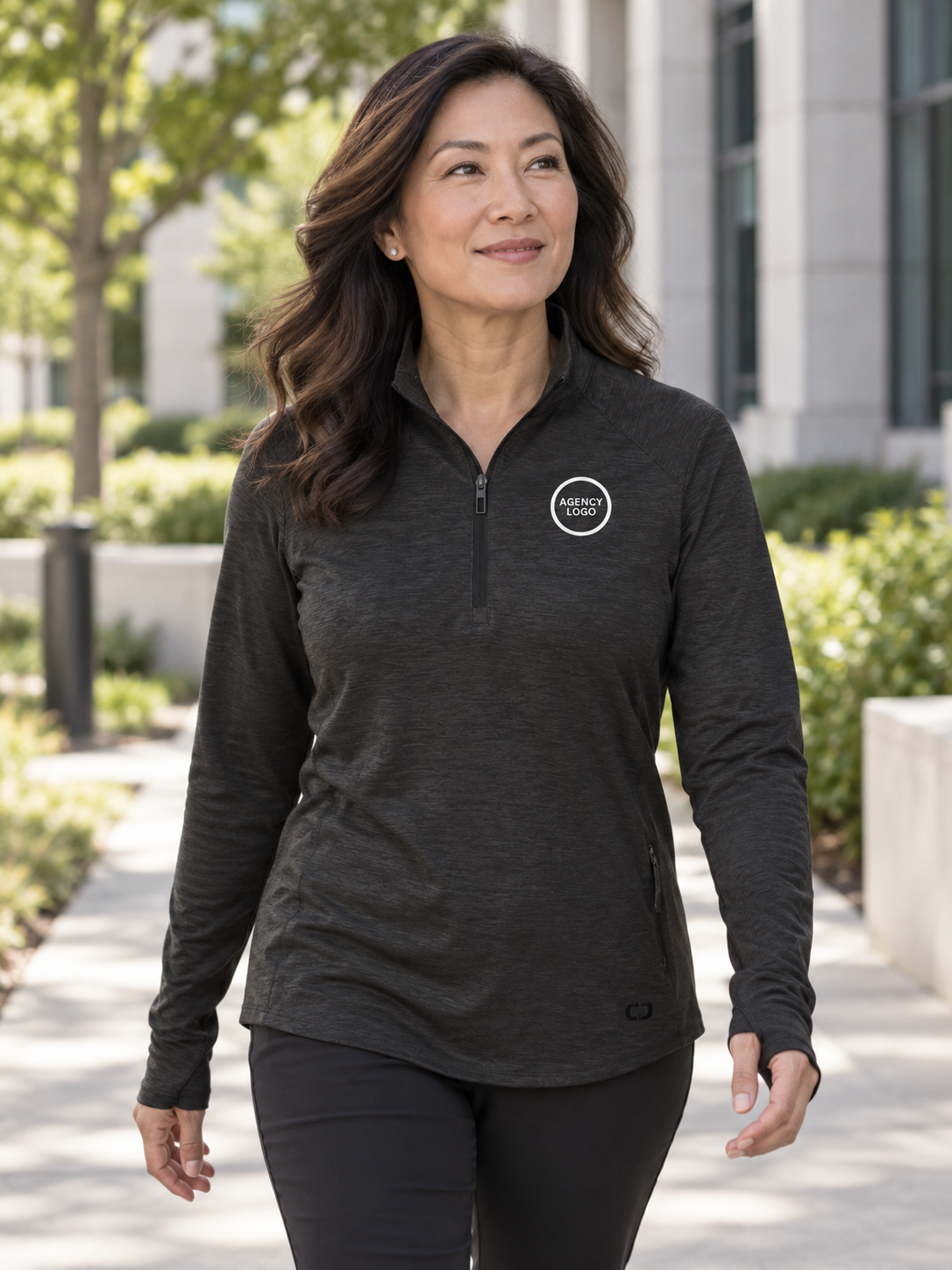 Ladies Motion 1/4-Zip — Black lifestyle view