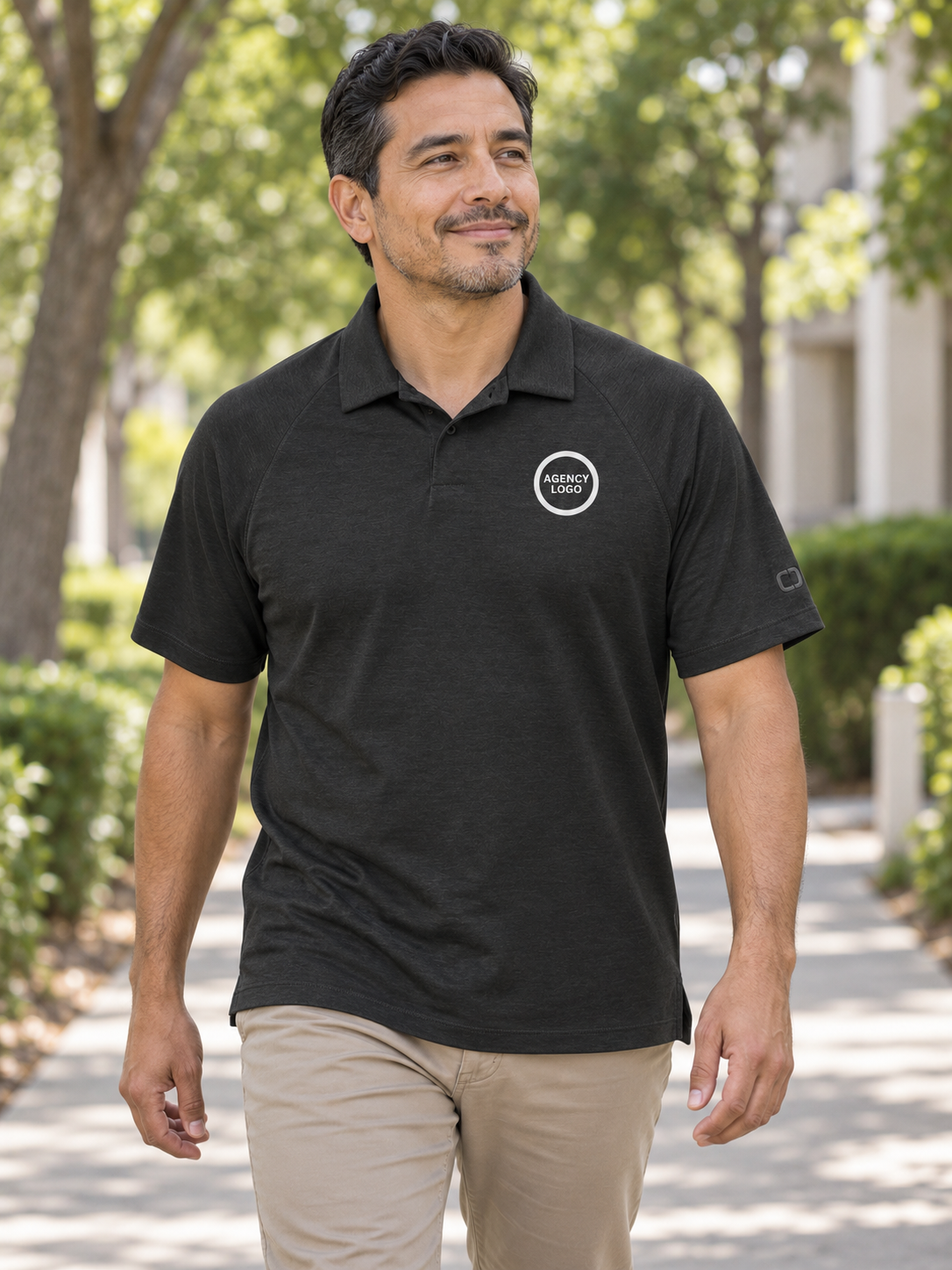 Motion Polo — Black lifestyle view