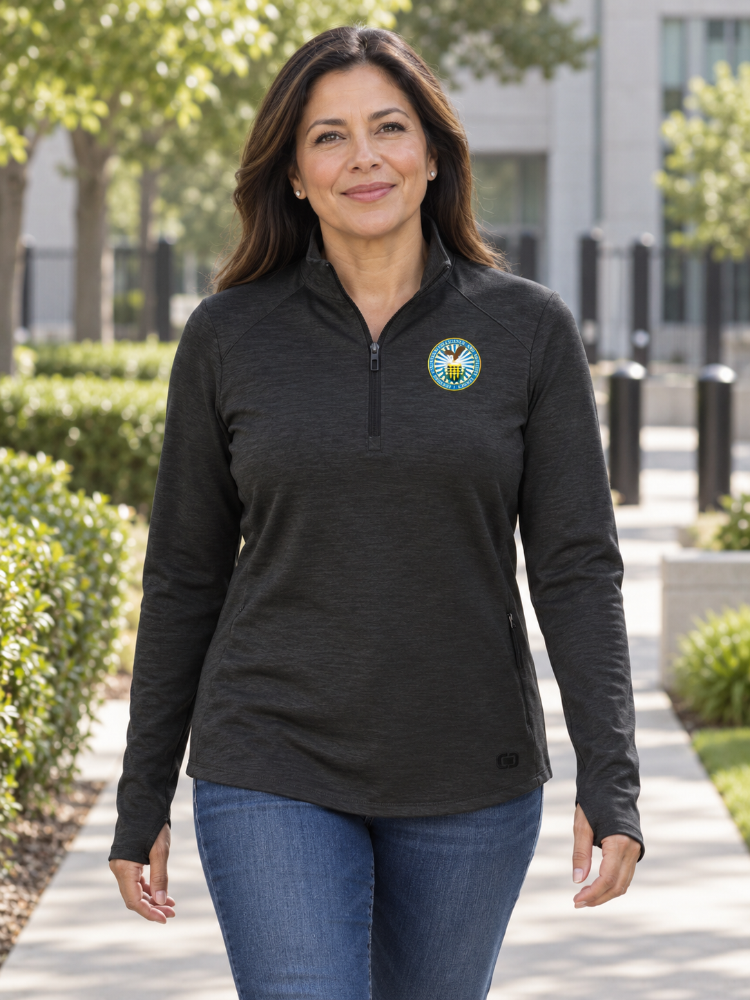 DCSA - Ladies Motion 1/4-Zip — Black lifestyle view
