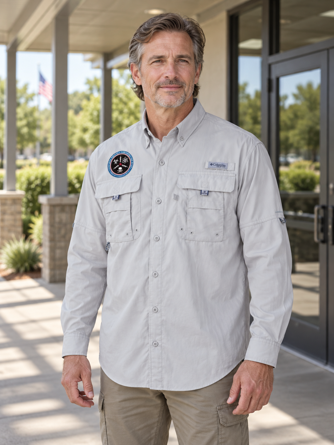 CWMD Columbia Men's Bahama™ II Long-Sleeve Shirt — Cool Grey lifestyle view
