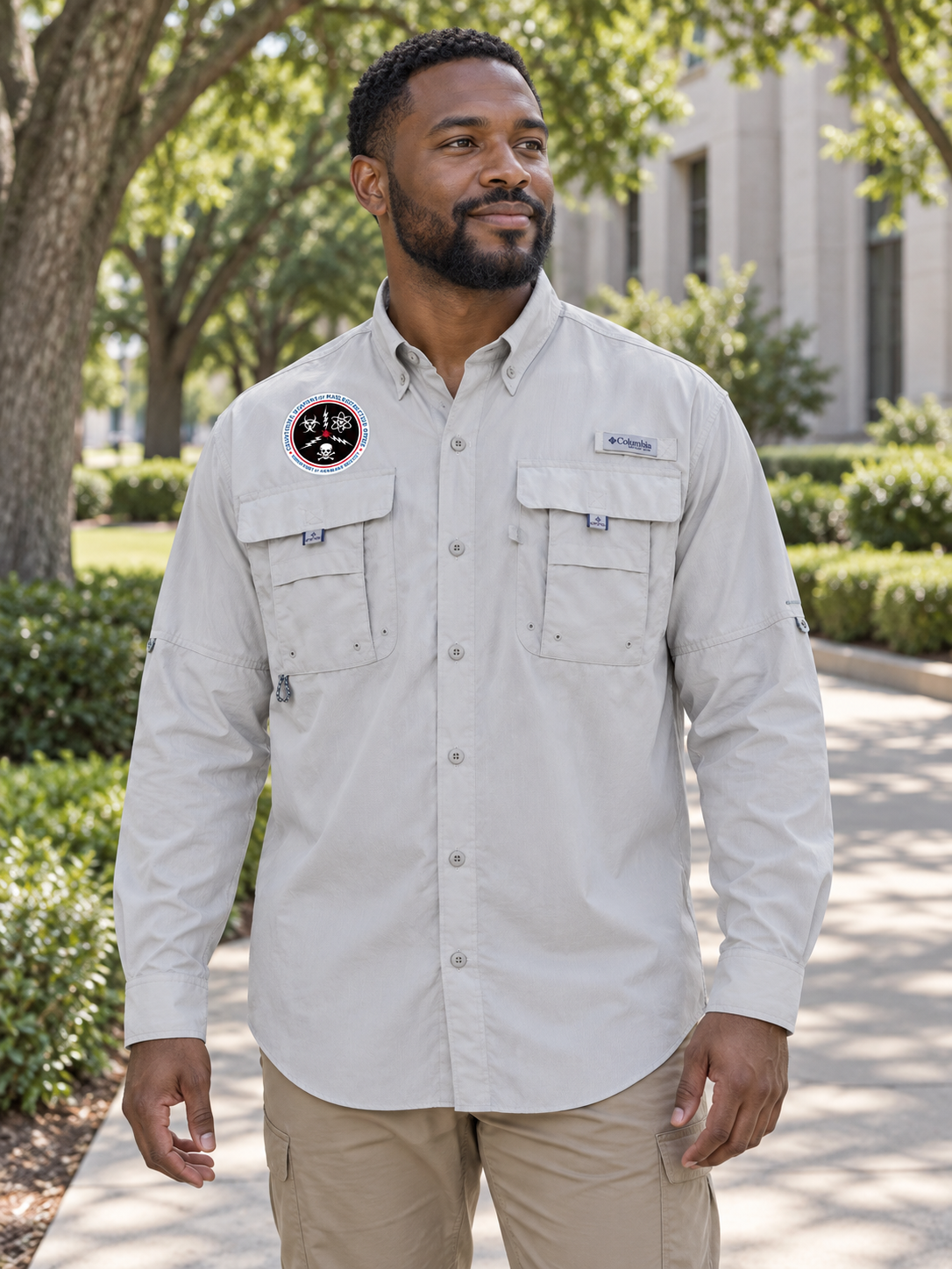 CWMD Columbia Men's Bahama™ II Long-Sleeve Shirt — Cool Grey lifestyle view