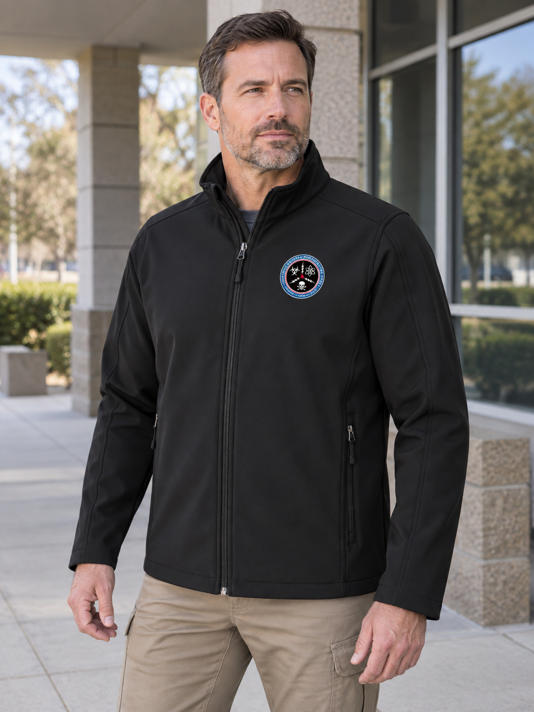 CWMD Men's Soft Shell — Black lifestyle view
