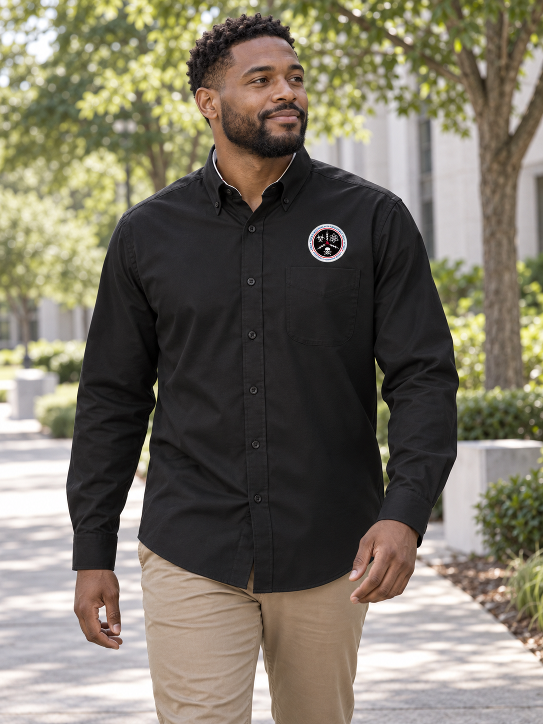 CWMD Men's Executive Agency Long Sleeve — Black lifestyle view