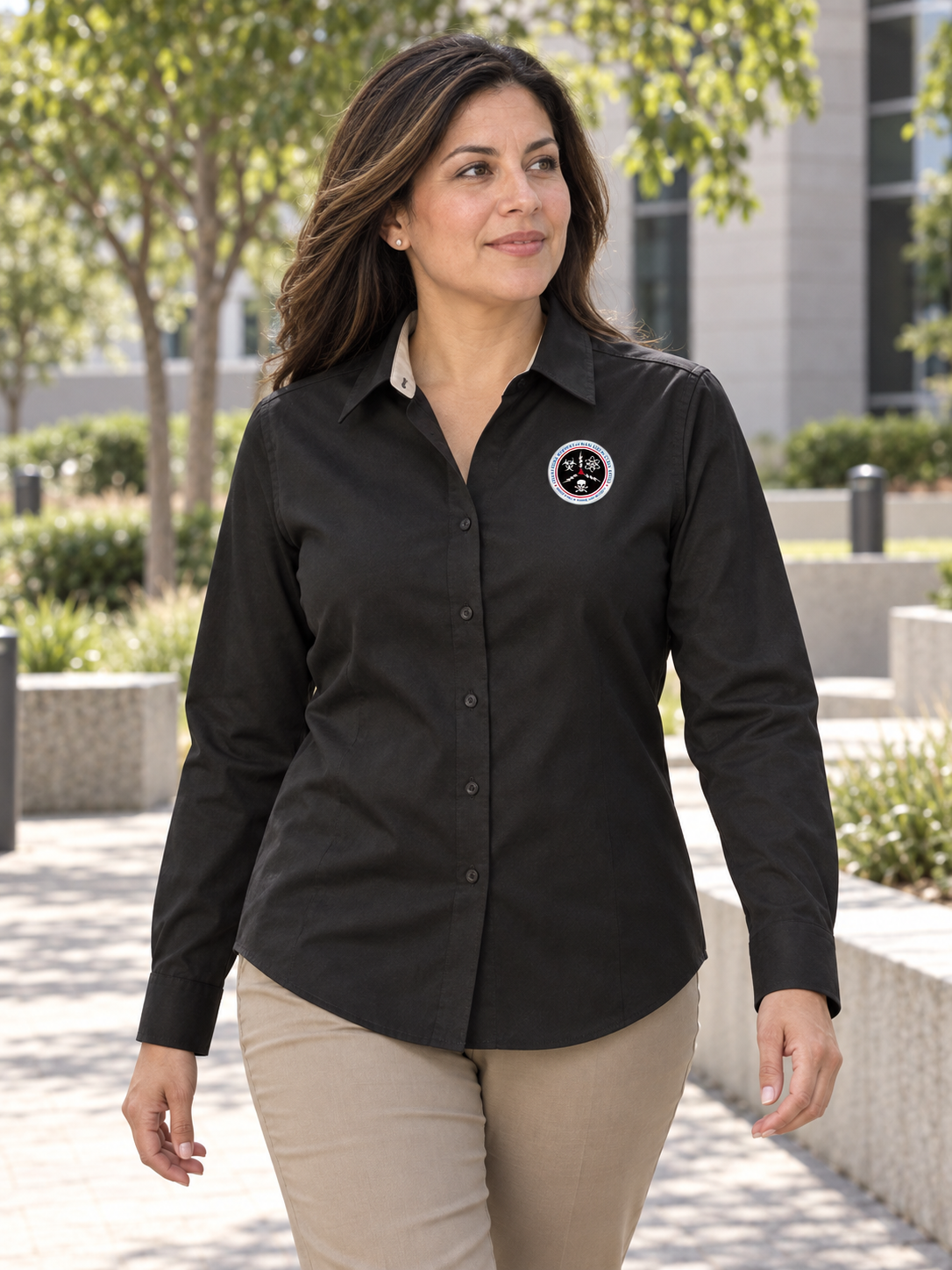CWMD Women's Executive Agency Long Sleeve — Black lifestyle view