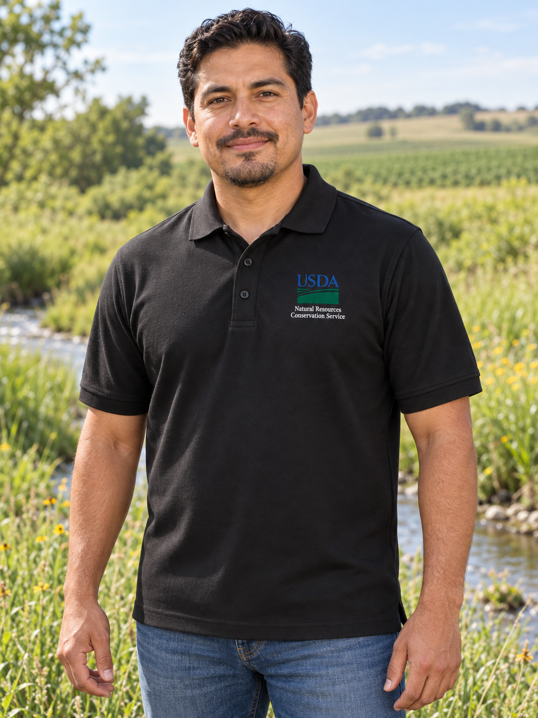 NRCS Men's Polo — Black lifestyle view