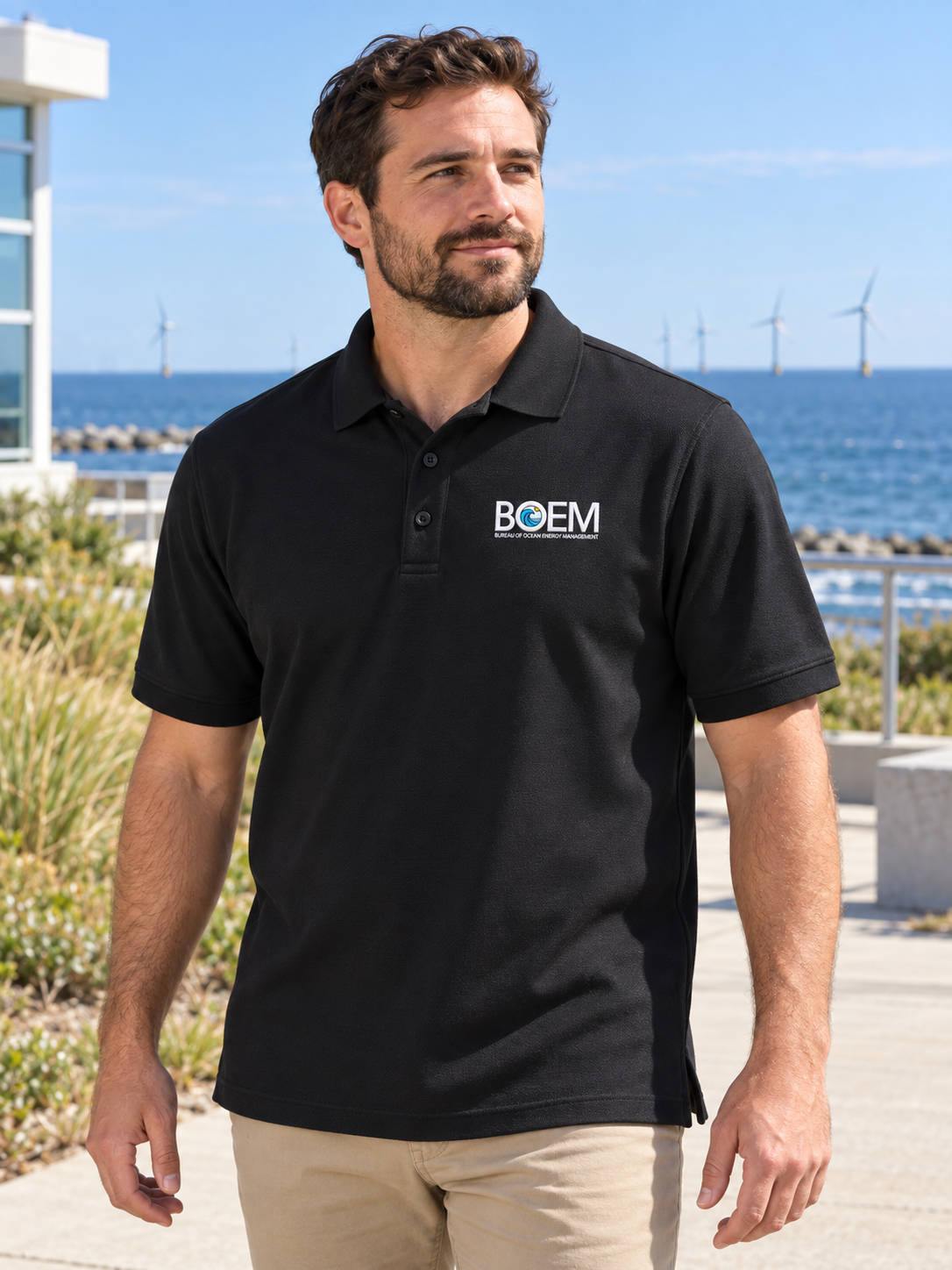 BOEM Men's Polo — Black lifestyle view
