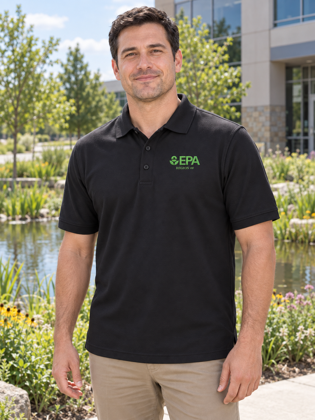 EPA By Region Men's Polo — Black lifestyle view
