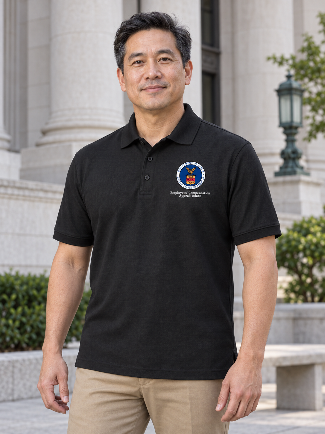 ECAB Men's Polo — Black lifestyle view
