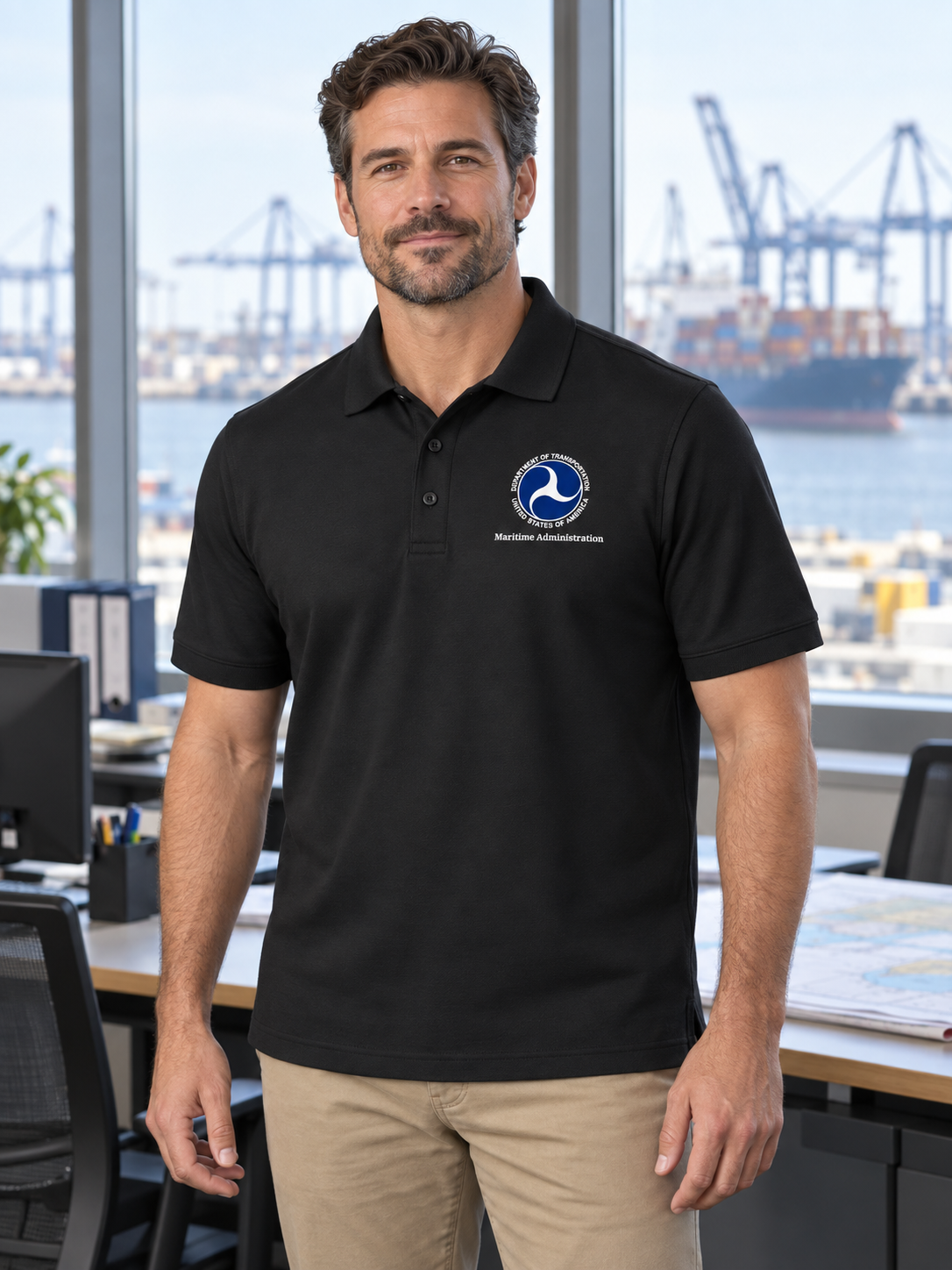 MARAD Men's Polo — Black lifestyle view