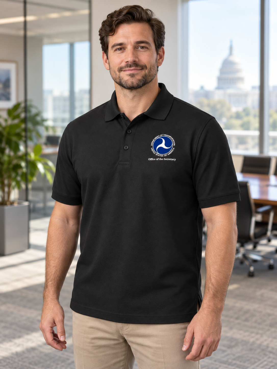 OST Men's Polo — Black lifestyle view