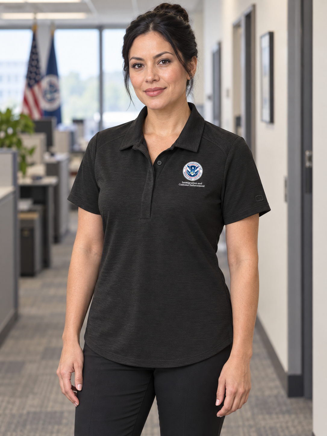 ICE Women's Polo — Black lifestyle view