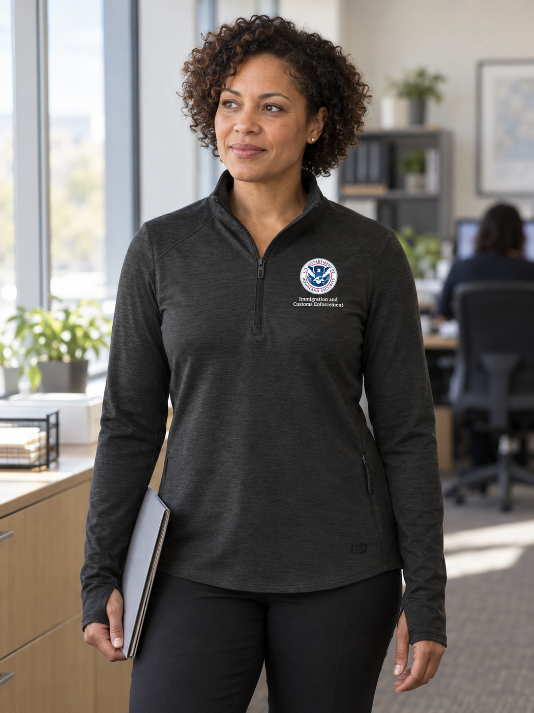 ICE Women's Motion 1/4 Zip — Black lifestyle product photograph