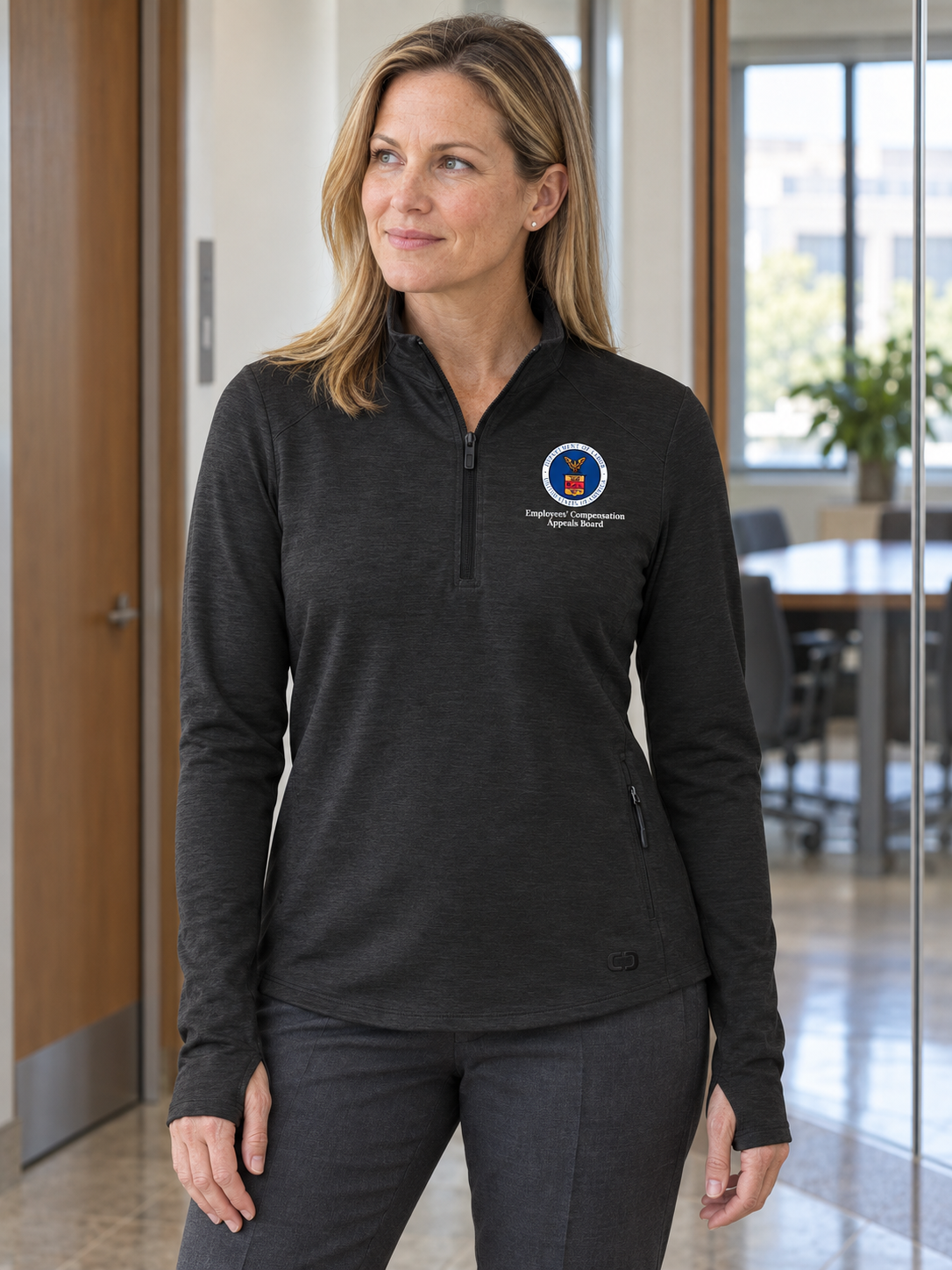 ECAB Women's Motion 1/4 Zip — Black lifestyle product photograph
