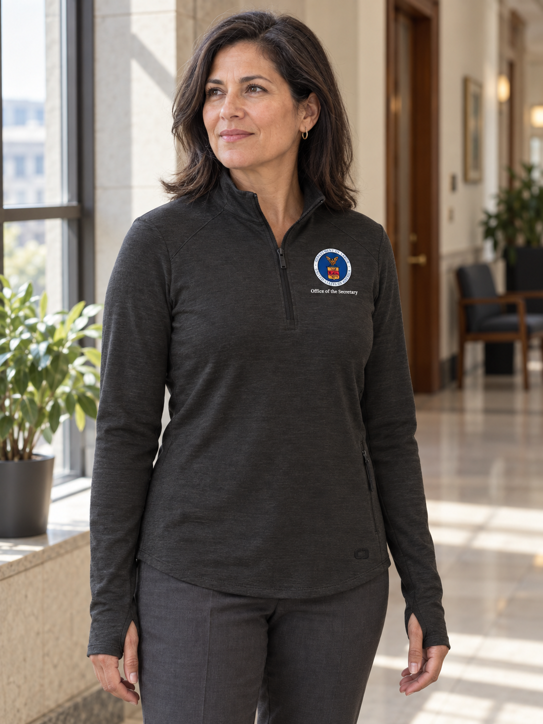 OSEC Women's Motion 1/4 Zip — Black lifestyle product photograph