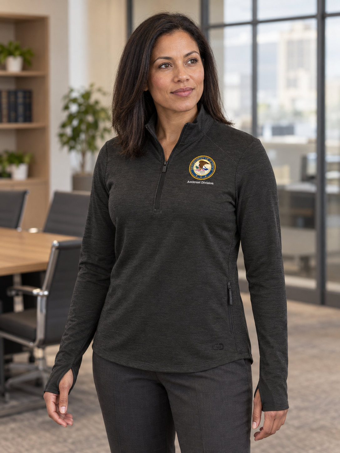 ATD Women's Motion 1/4 Zip — Black lifestyle product photograph