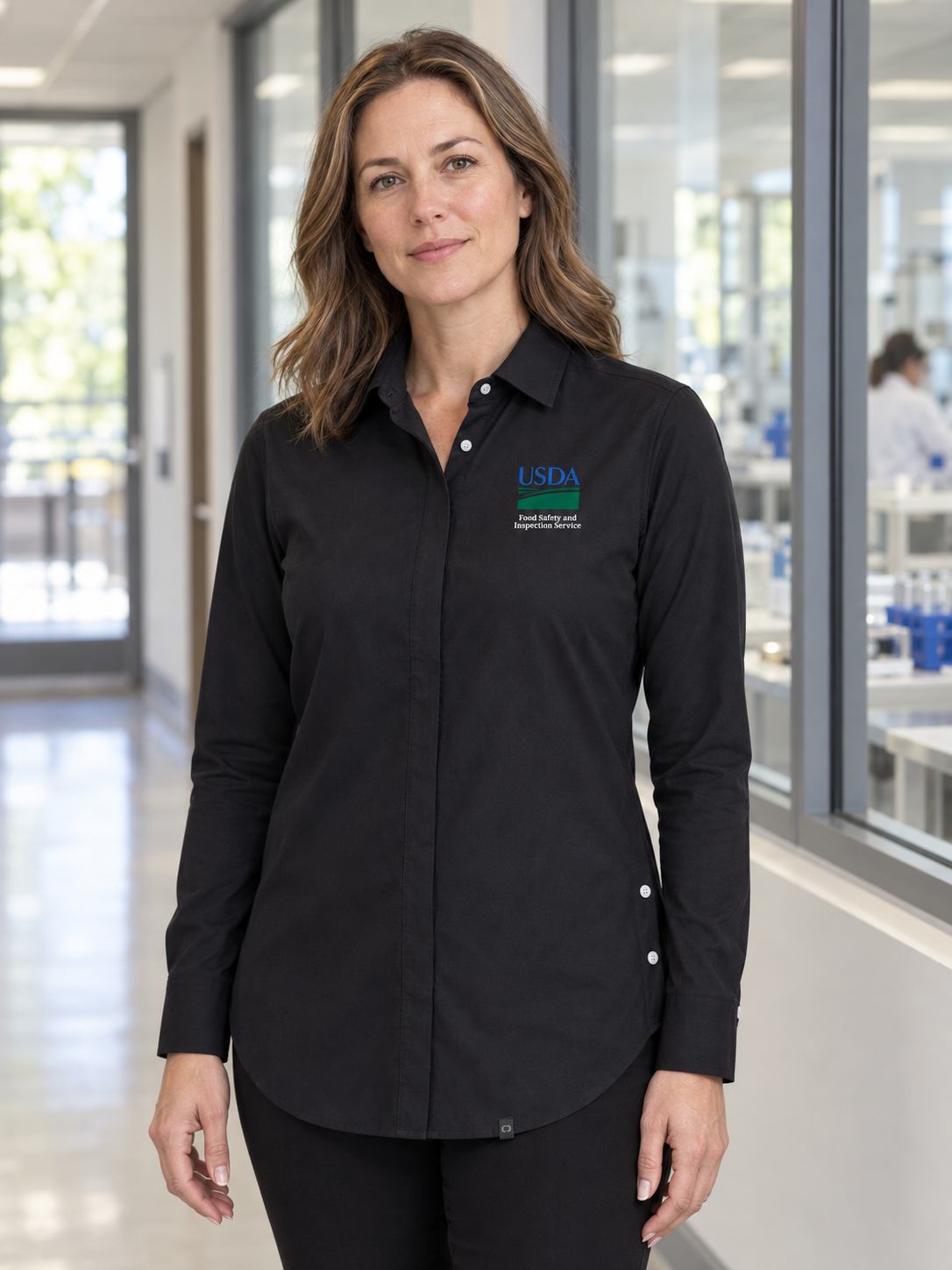 FSIS Women's Commuter Shirt — Black lifestyle product photograph